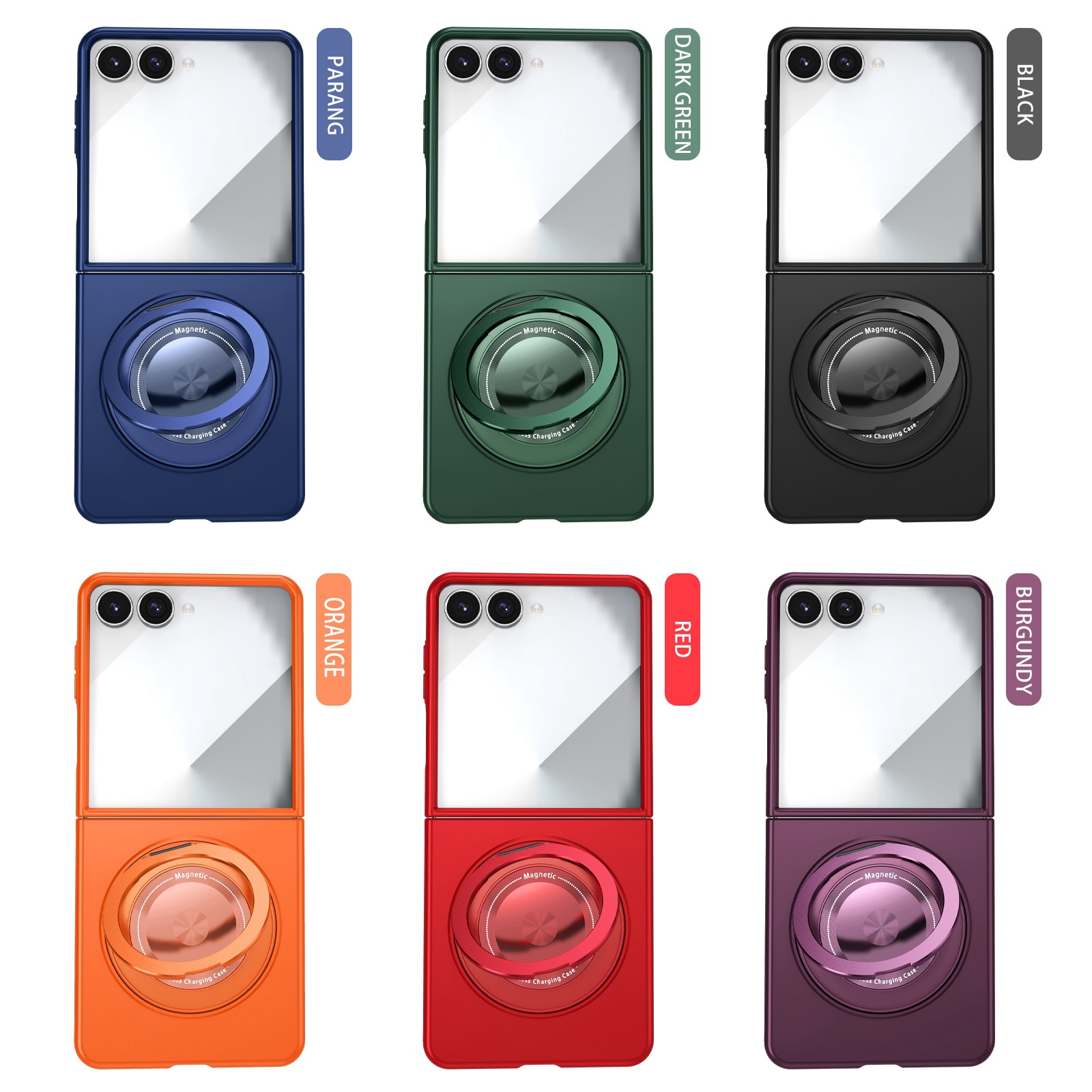 Compatible with Samsung Z Flip 8/7 phone case, 6/5 magnetic 360° rotating stand, 4/3 folding screen drop protection case