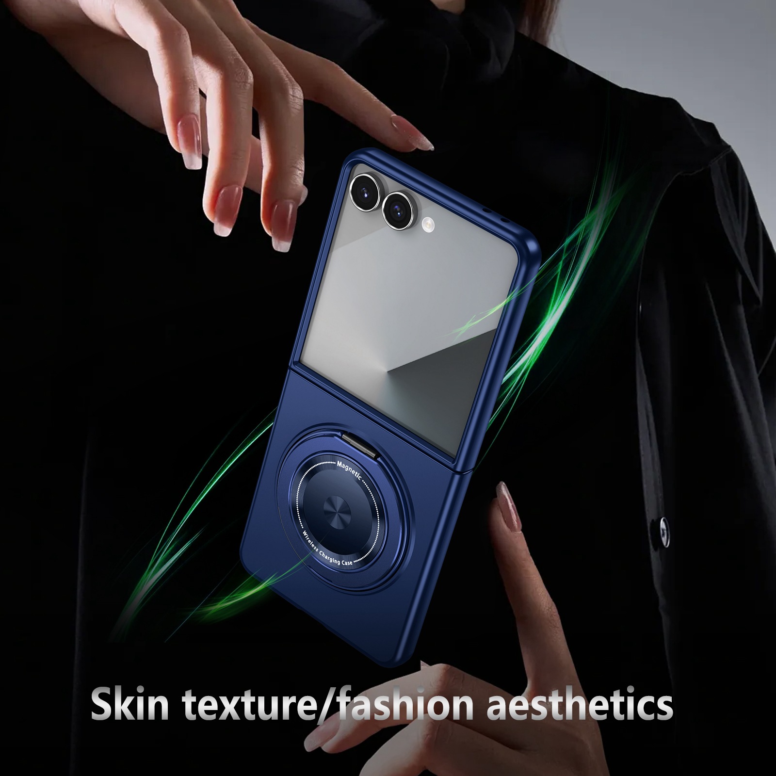 Compatible with Samsung Z Flip 8/7 phone case, 6/5 magnetic 360° rotating stand, 4/3 folding screen drop protection case