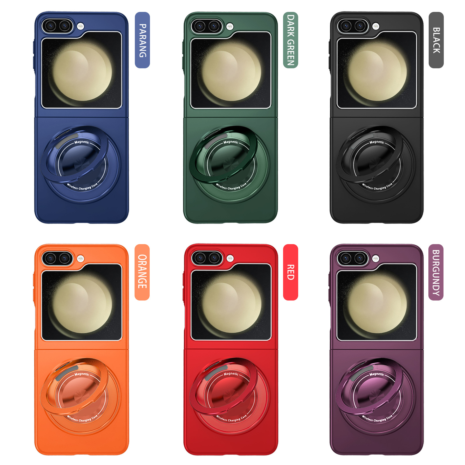 Compatible with Samsung Z Flip 8/7 phone case, 6/5 magnetic 360° rotating stand, 4/3 folding screen drop protection case