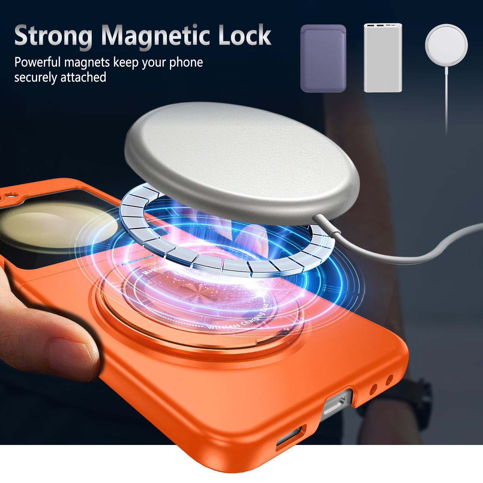 Compatible with Samsung Z Flip 8/7 phone case, 6/5 magnetic 360° rotating stand, 4/3 folding screen drop protection case