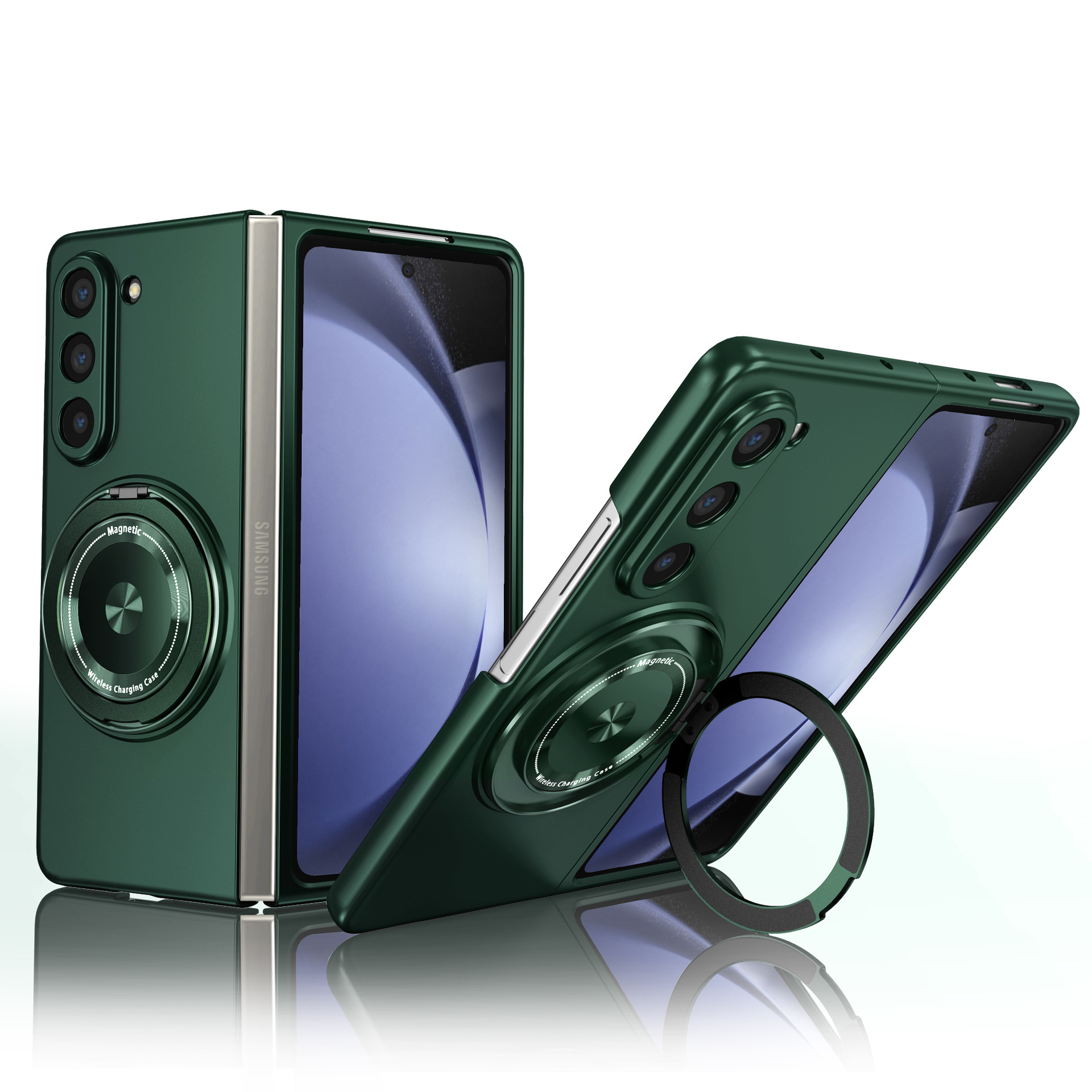Compatible with Samsung Z Flip 8/7 phone case, 6/5 magnetic 360° rotating stand, 4/3 folding screen drop protection case