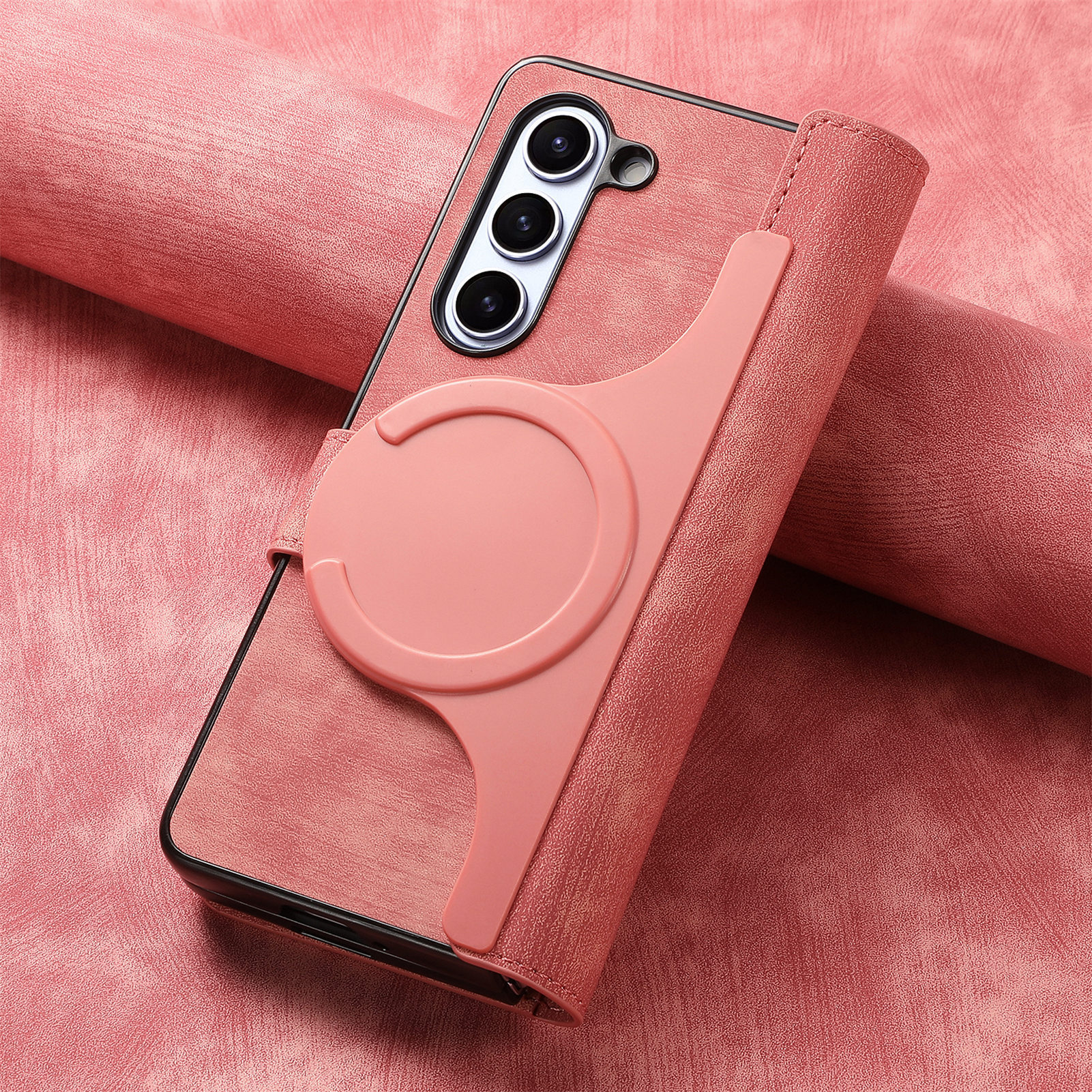 Compatible with Samsung Z Fold8U phone case, 7/6 magnetic detachable zipper, card slot, 5/4 flip cover, protective case.