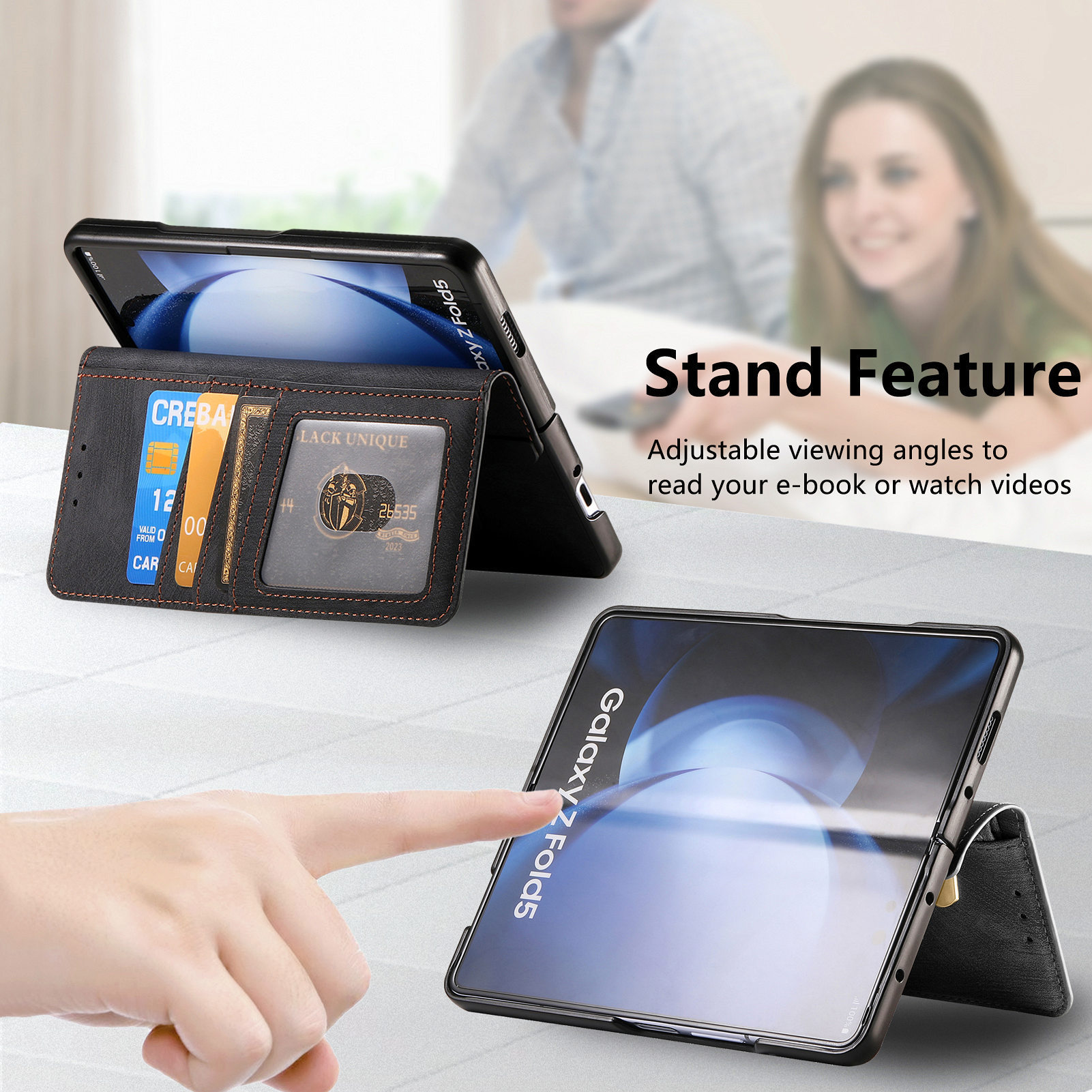 Compatible with Samsung Z Fold8U phone case, 7/6 magnetic detachable zipper, card slot, 5/4 flip cover, protective case.