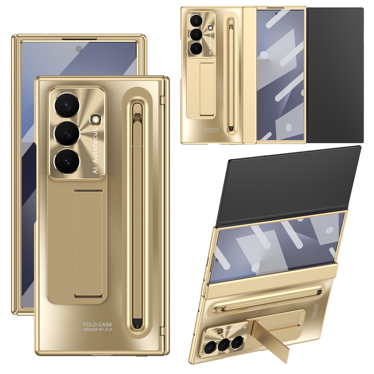 Compatible with Samsung Z Fold8/7/6 phone case TriFold pen stand case and screen protector W25 foldable screen protector