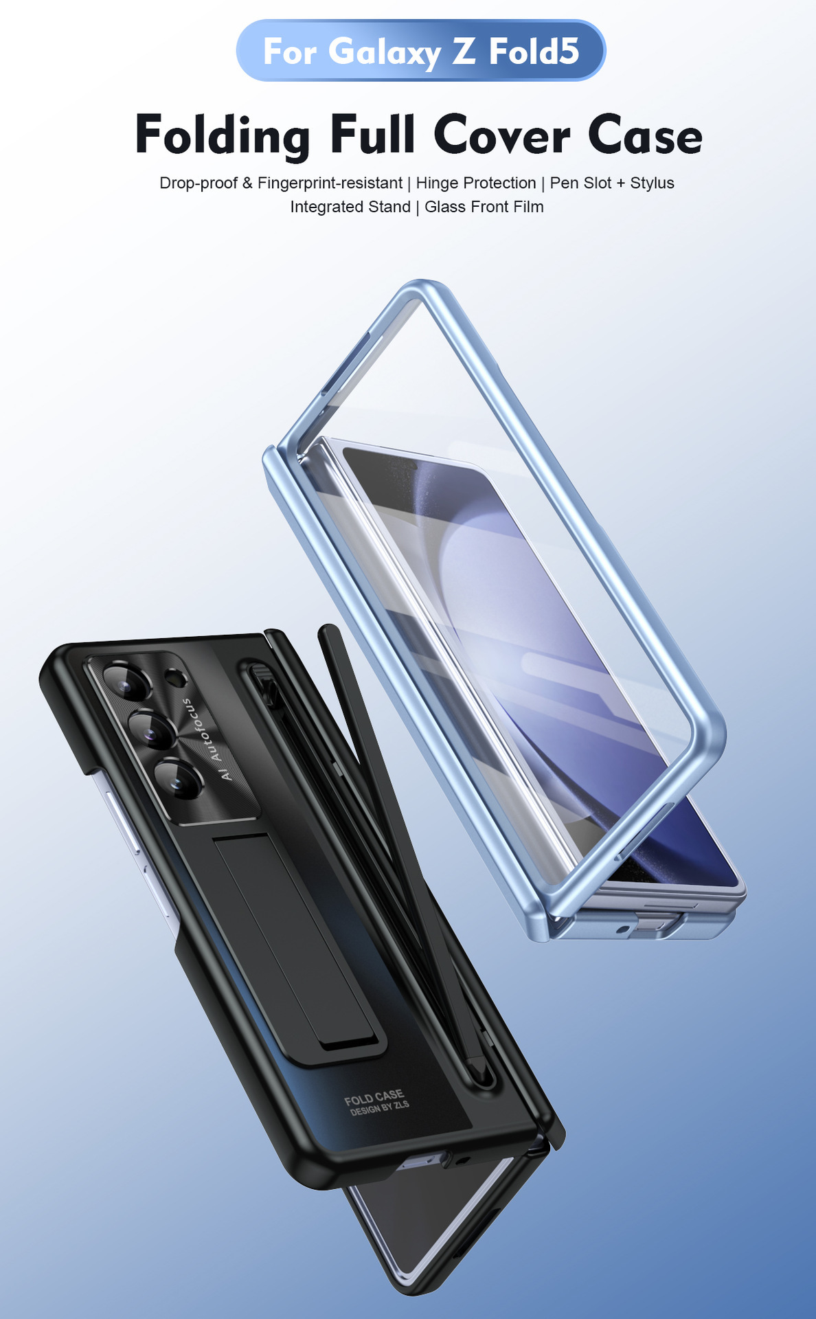 Compatible with Samsung Z Fold8/7/6 phone case TriFold pen stand case and screen protector W25 foldable screen protector