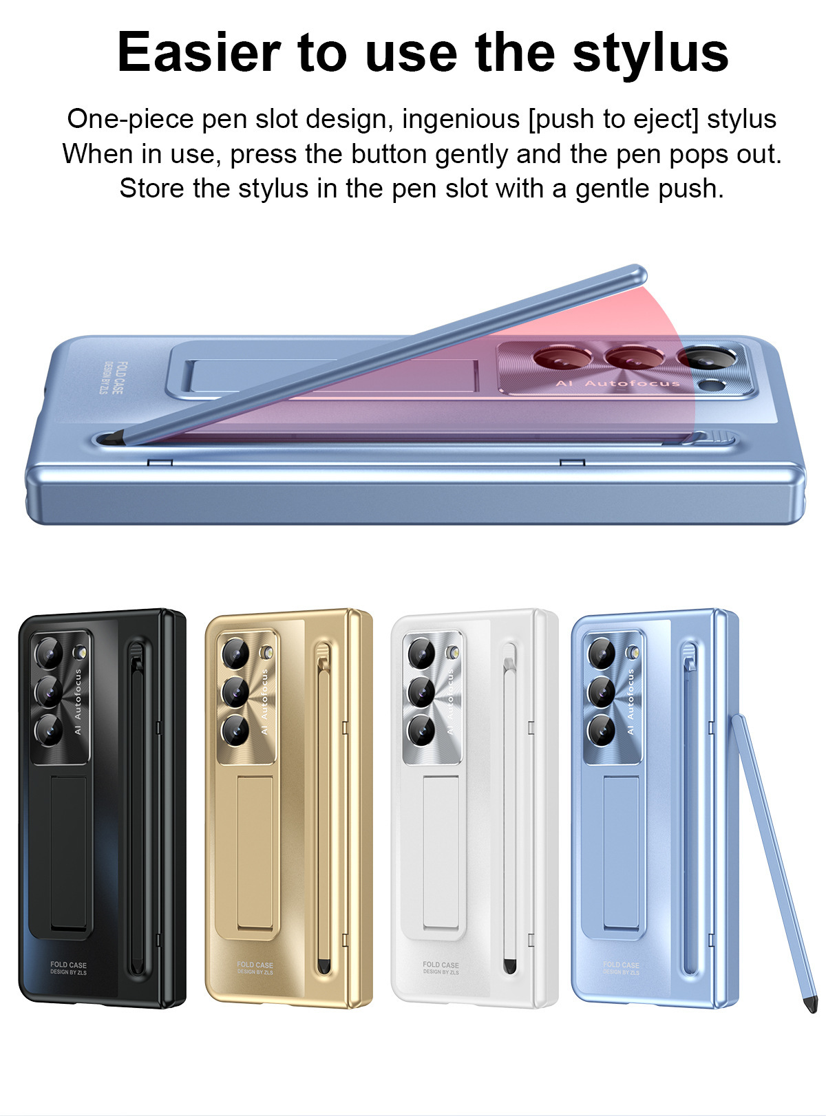 Compatible with Samsung Z Fold8/7/6 phone case TriFold pen stand case and screen protector W25 foldable screen protector
