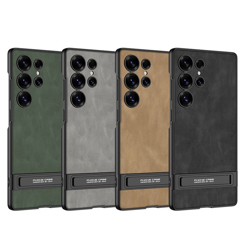 Compatible with Samsung S26 Ultra phone case, S25/24 Ultra frosted leather Triumph stand drop protection case