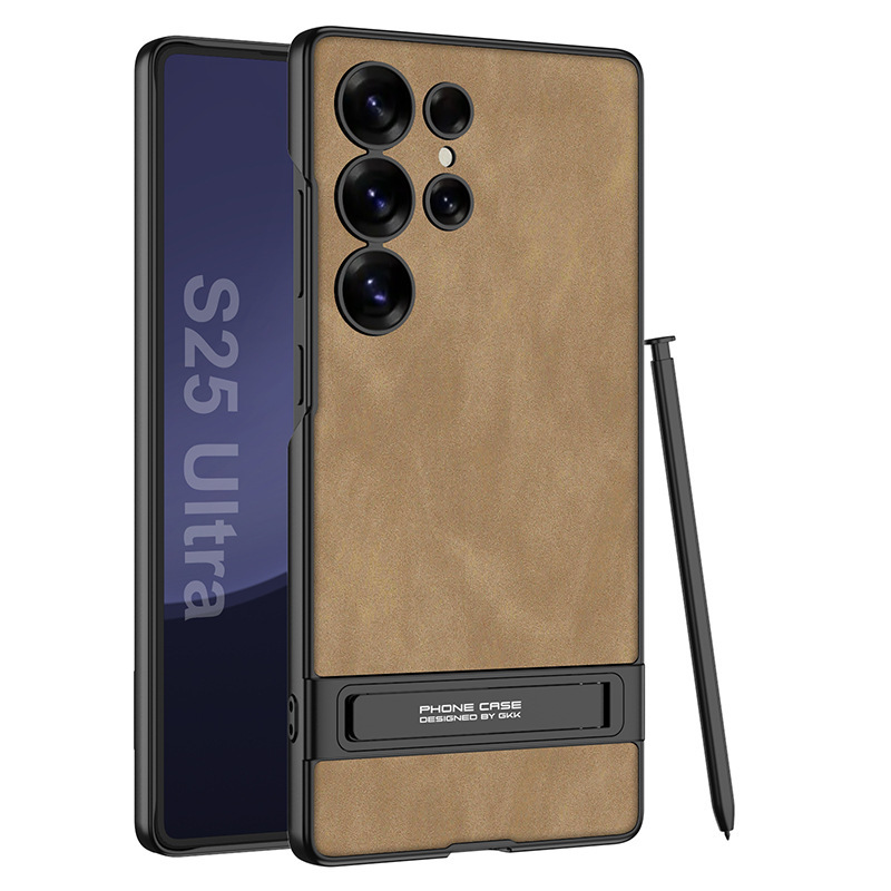 Compatible with Samsung S26 Ultra phone case, S25/24 Ultra frosted leather Triumph stand drop protection case