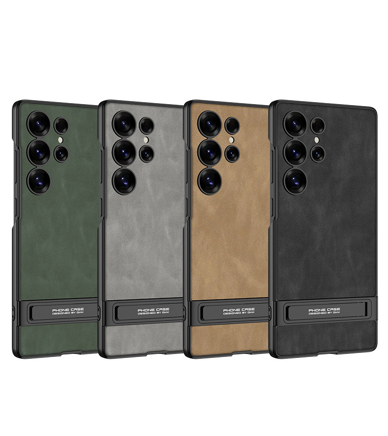 Compatible with Samsung S26 Ultra phone case, S25/24 Ultra frosted leather Triumph stand drop protection case