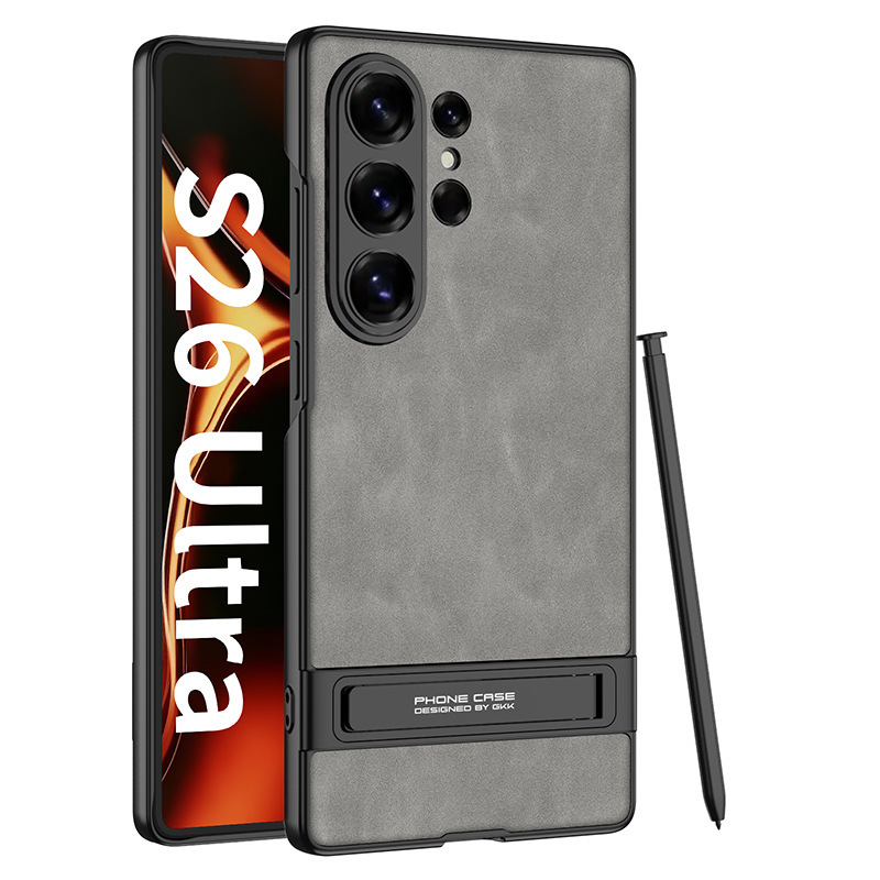 Compatible with Samsung S26 Ultra phone case, S25/24 Ultra frosted leather Triumph stand drop protection case