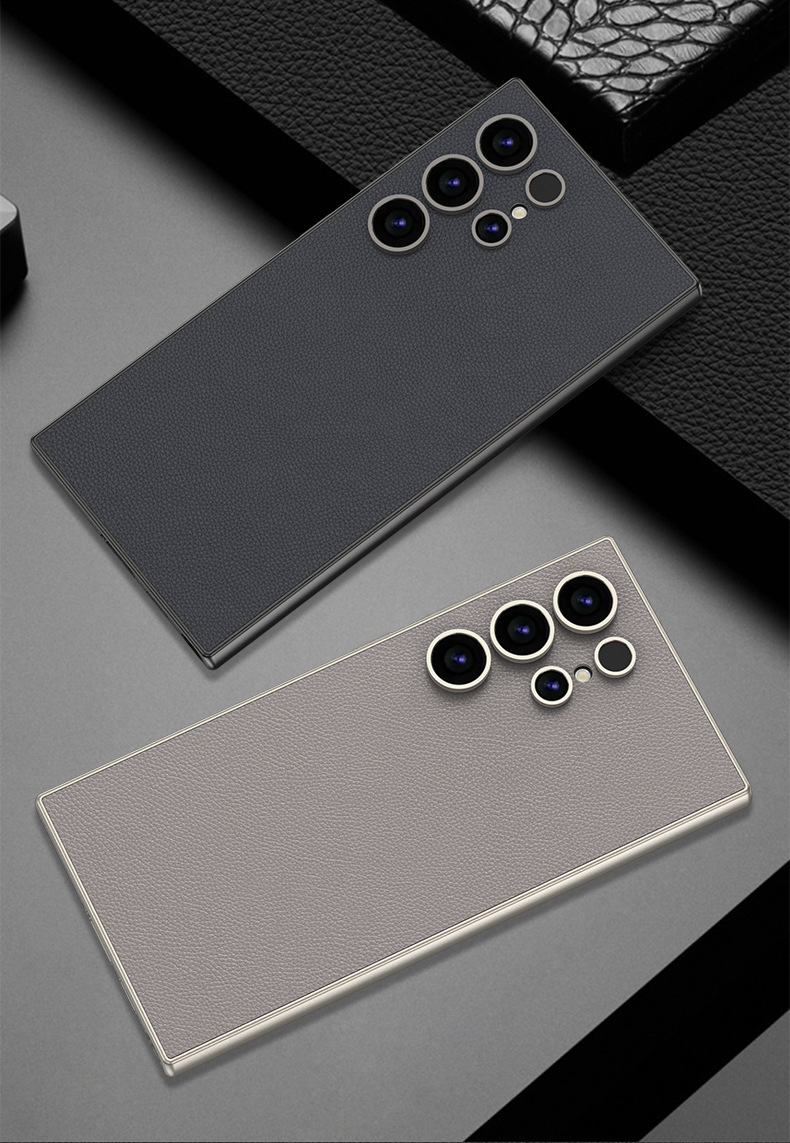 Compatible with Samsung S24 Ultra phone case and S23 Ultra metallic paint vegan leather matte finish Amazon protective case