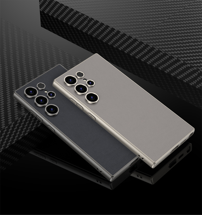 Compatible with Samsung S24 Ultra phone case and S23 Ultra metallic paint vegan leather matte finish Amazon protective case