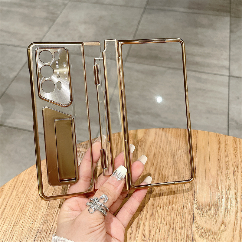 Compatible with Honor Magic V2 RSR phone case, electroplated transparent phantom stand case, full-coverage drop-proof protective case