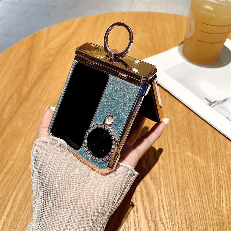 Compatible with OPPO Find N3 Flip phone case, N2 Flip ring hinge, diamond lens shockproof protective case