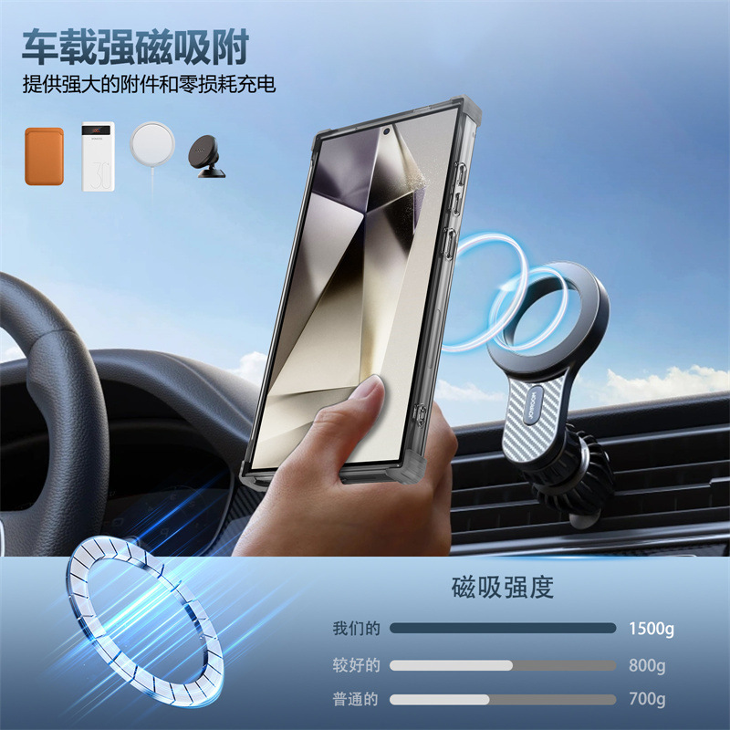 Compatible with Samsung S26/25 Ultra phone case, 24FE magnetic 360° rotating stand, Note20 drop protection case.