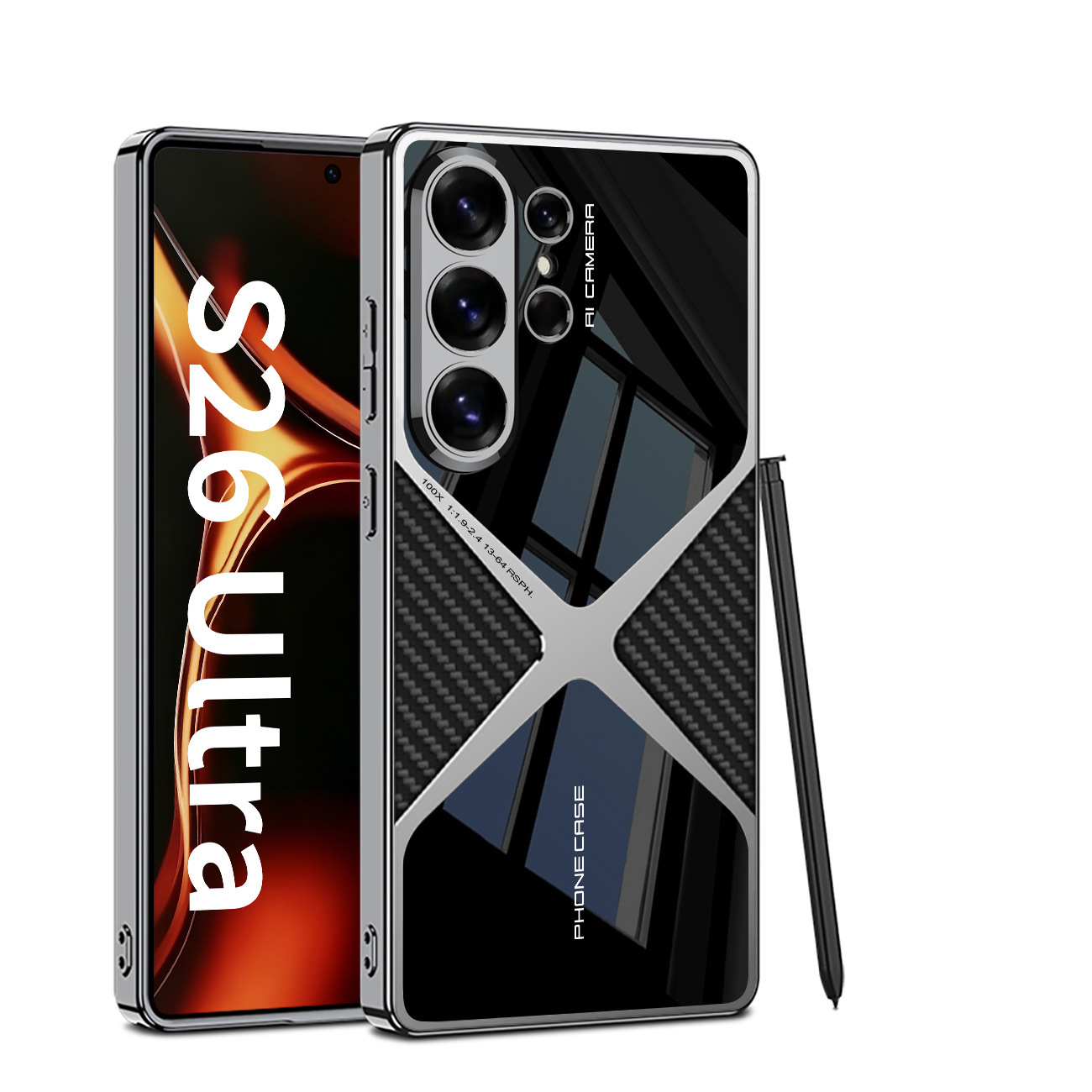 Compatible with Samsung S26 Ultra phone case 25/24U electroplated vegan leather supersonic S23U full-coverage drop-proof protective case