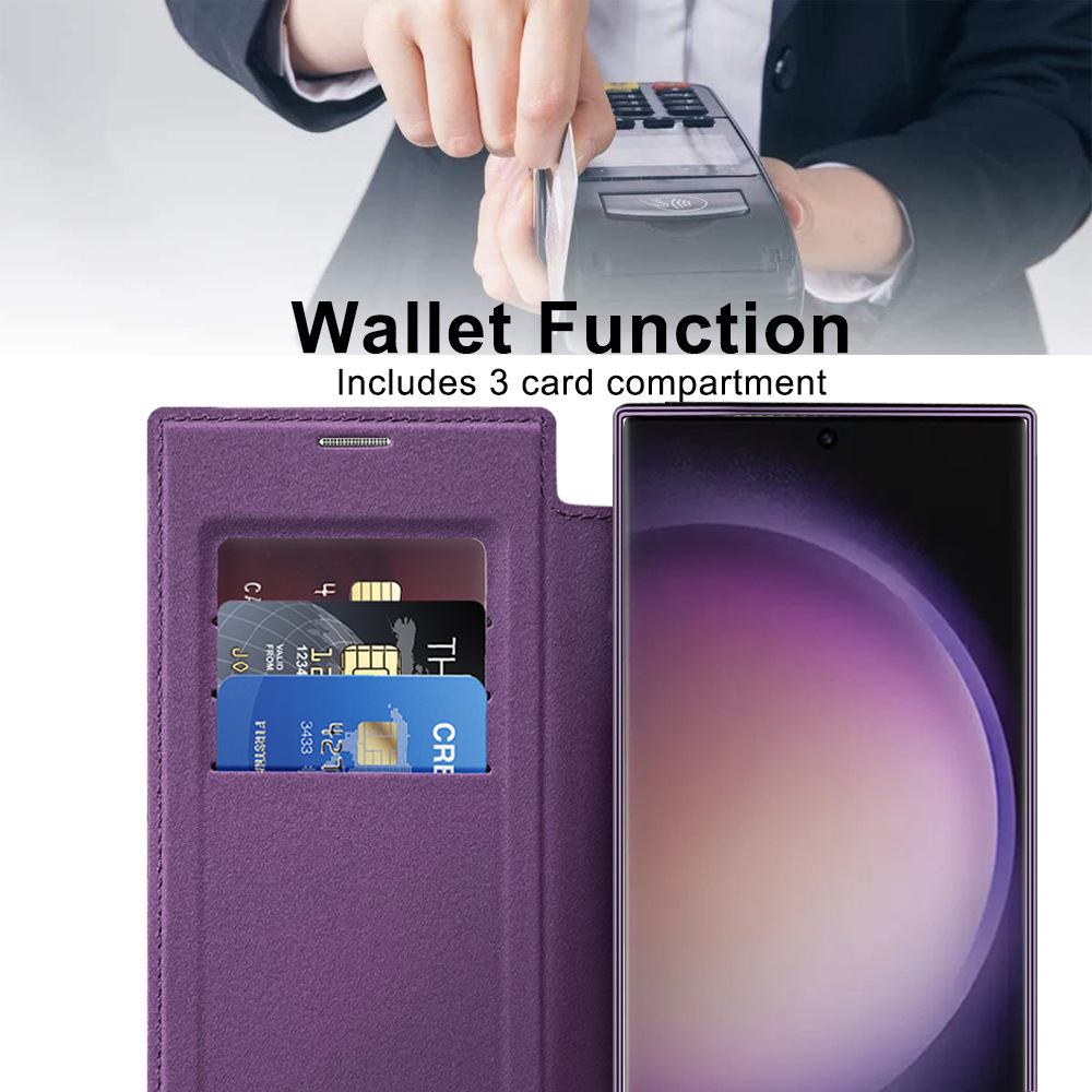 Compatible with Samsung S26 Ultra phone case A57 electroplated magnetic 36 flip leather case S25/24P shockproof protective case