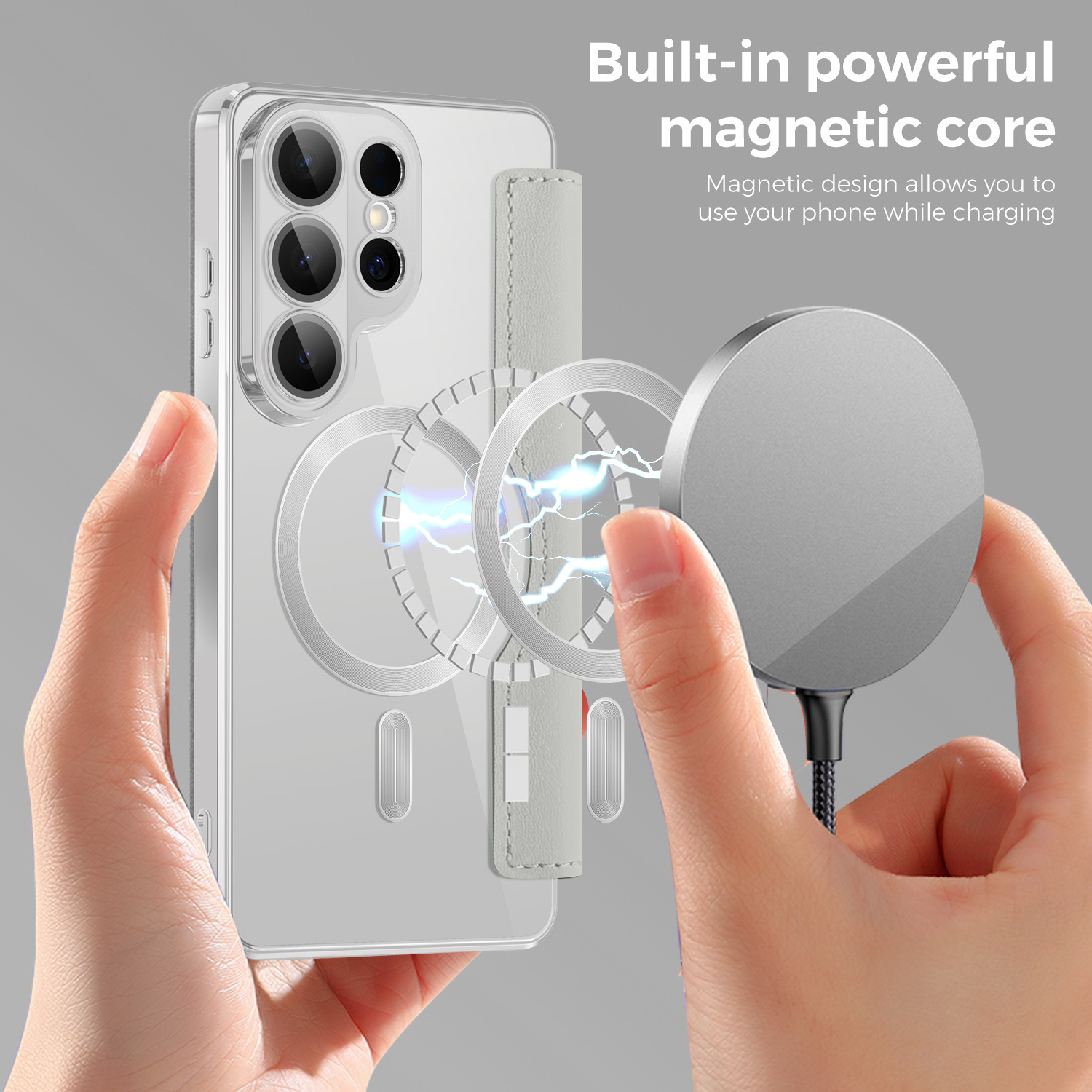 Compatible with Samsung S26 Ultra phone case A57 electroplated magnetic 36 flip leather case S25/24P shockproof protective case