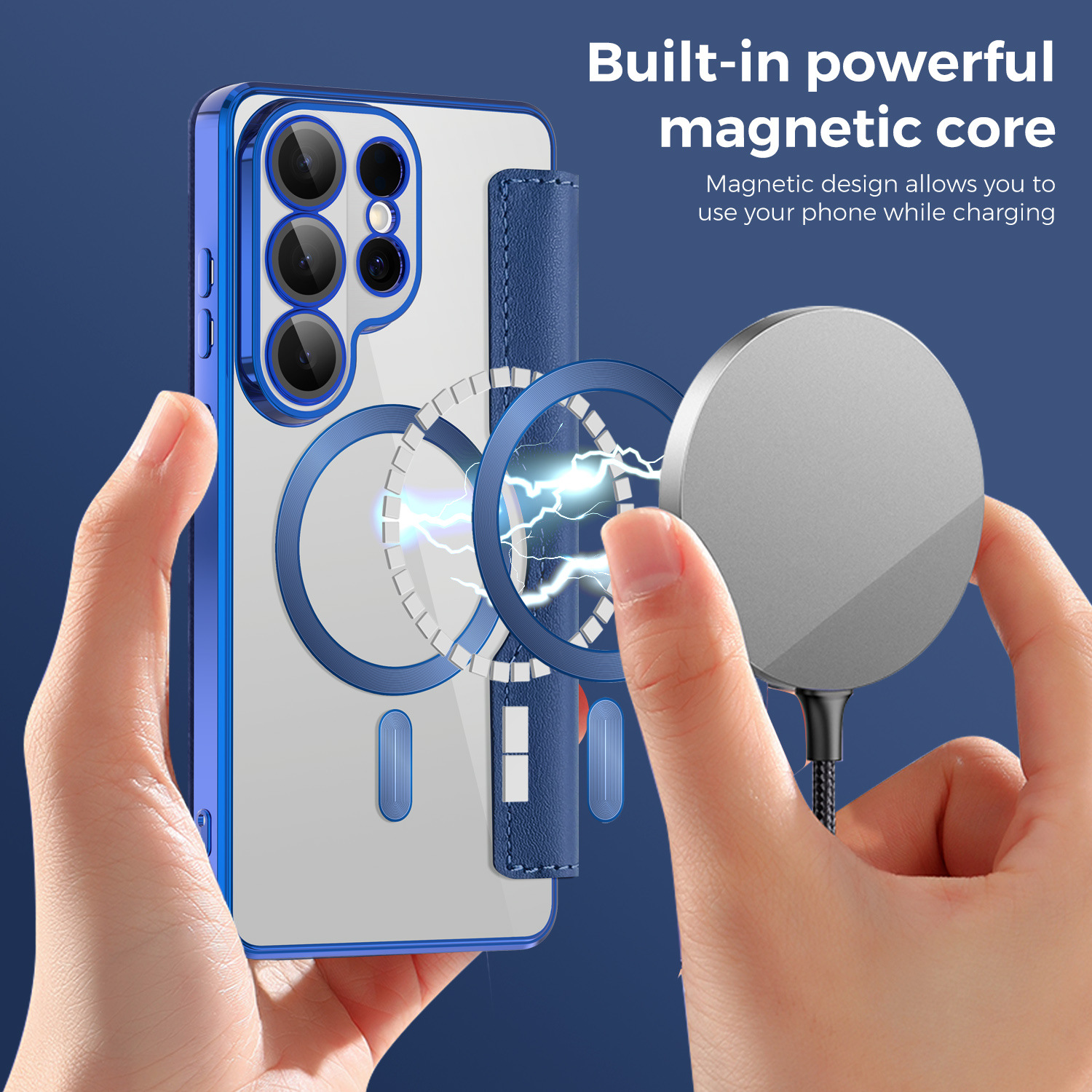Compatible with Samsung S26 Ultra phone case A57 electroplated magnetic 36 flip leather case S25/24P shockproof protective case
