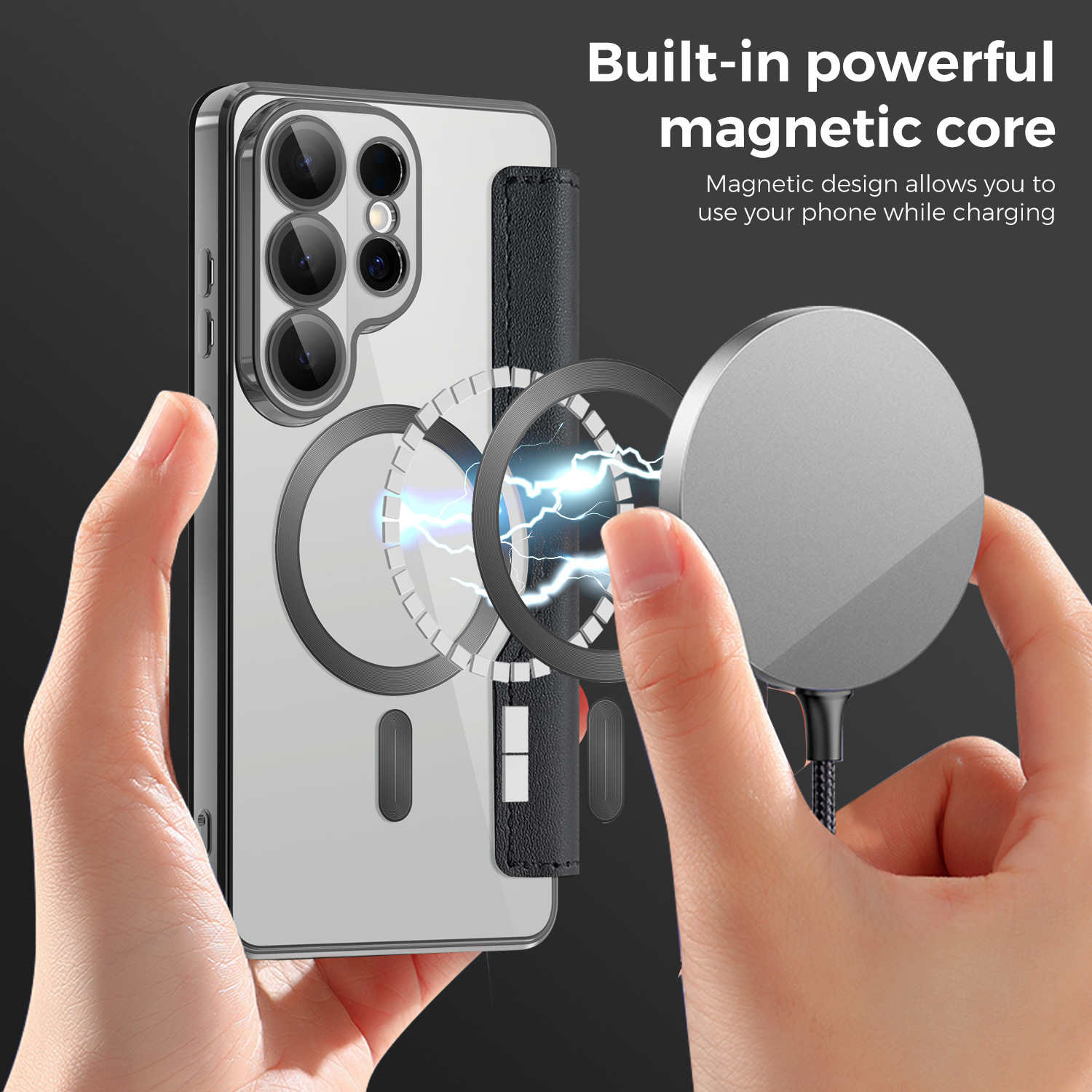 Compatible with Samsung S26 Ultra phone case A57 electroplated magnetic 36 flip leather case S25/24P shockproof protective case