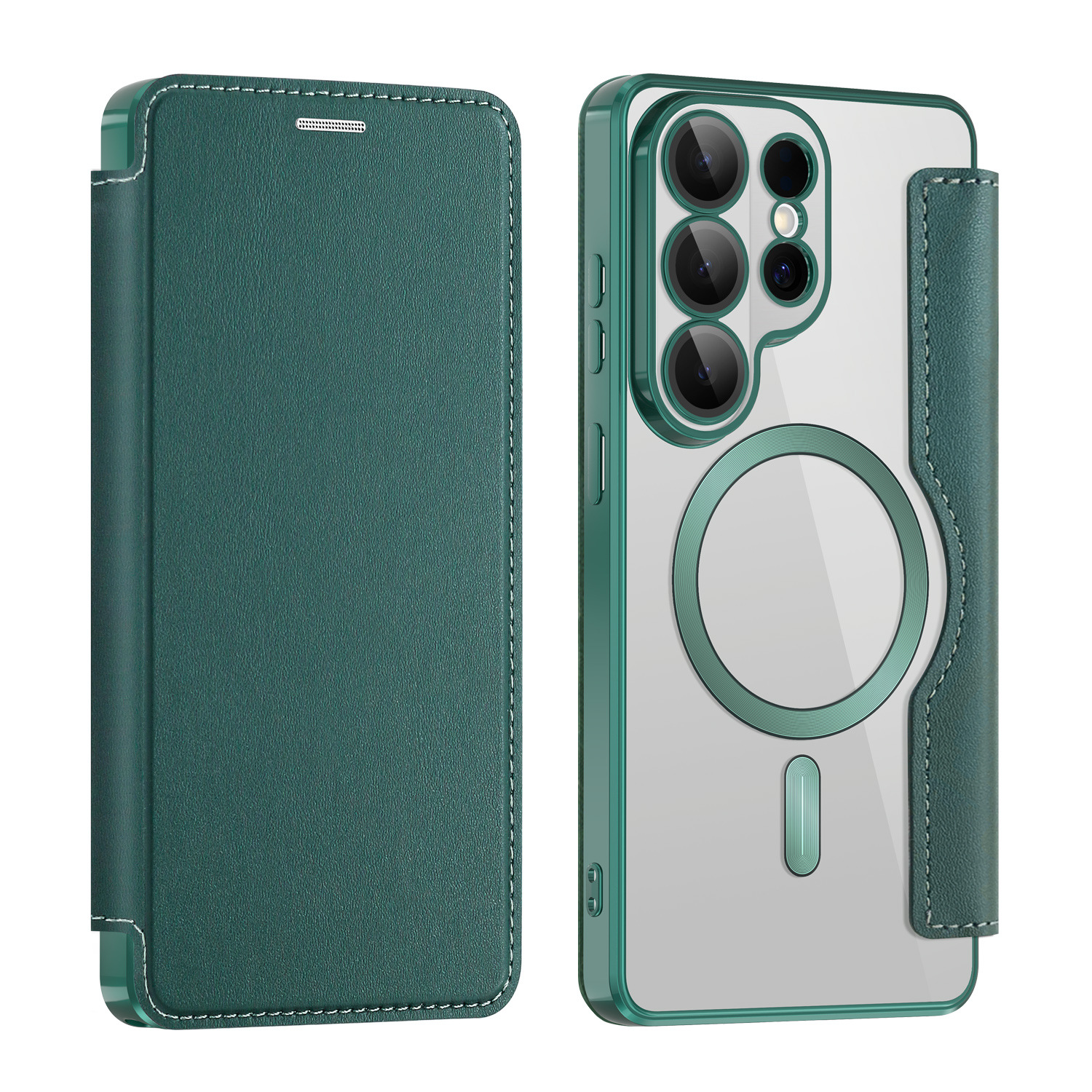 Compatible with Samsung S26 Ultra phone case A57 electroplated magnetic 36 flip leather case S25/24P shockproof protective case