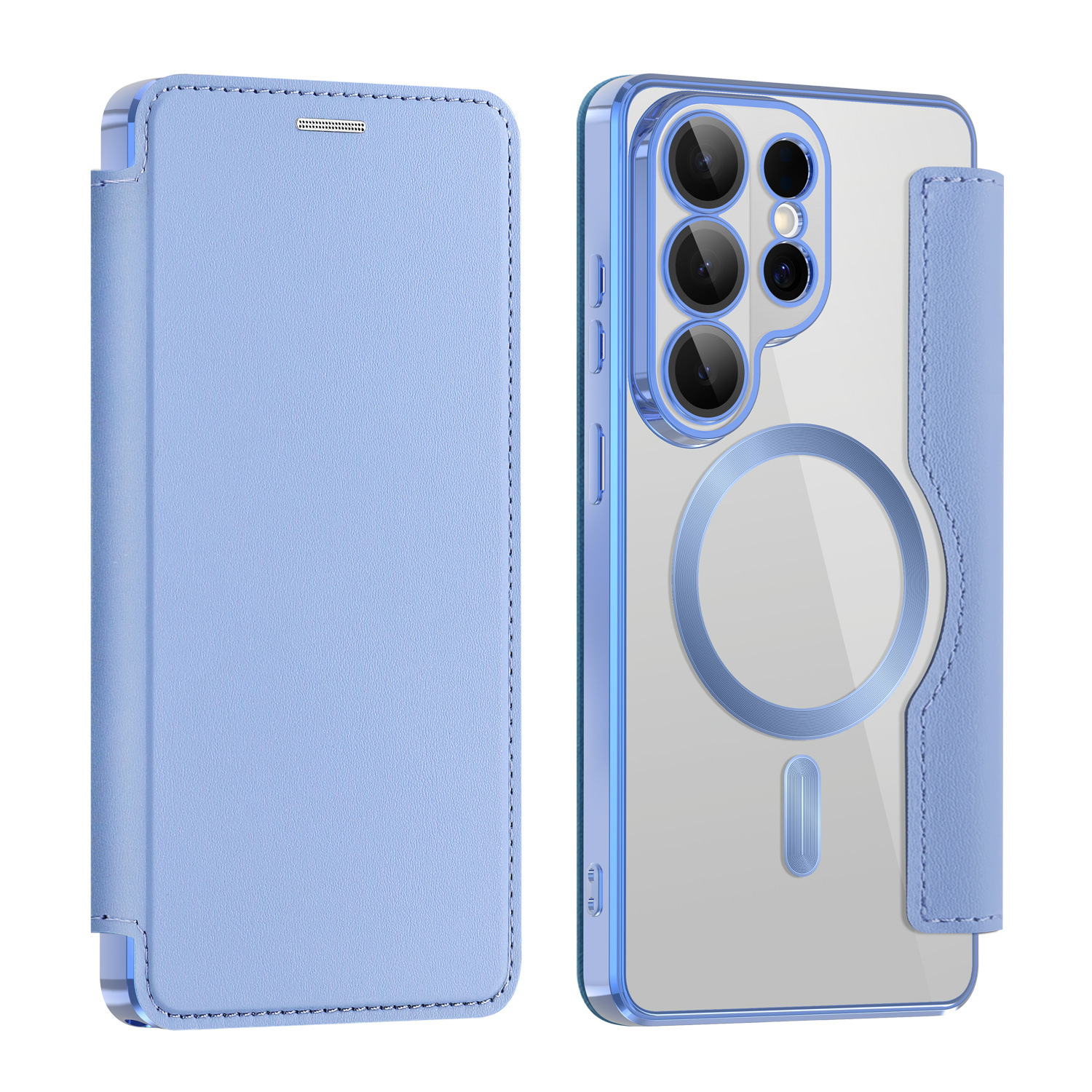Compatible with Samsung S26 Ultra phone case A57 electroplated magnetic 36 flip leather case S25/24P shockproof protective case