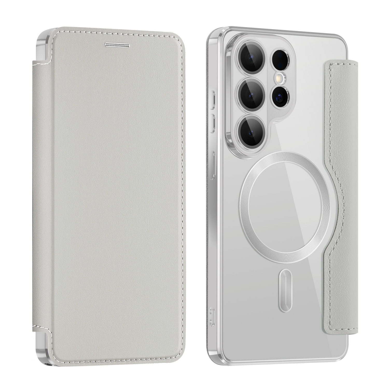 Compatible with Samsung S26 Ultra phone case A57 electroplated magnetic 36 flip leather case S25/24P shockproof protective case