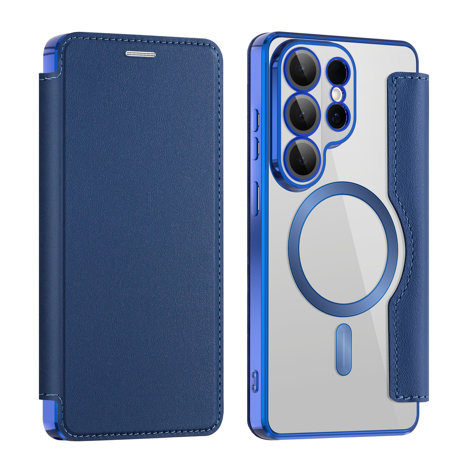 Compatible with Samsung S26 Ultra phone case A57 electroplated magnetic 36 flip leather case S25/24P shockproof protective case