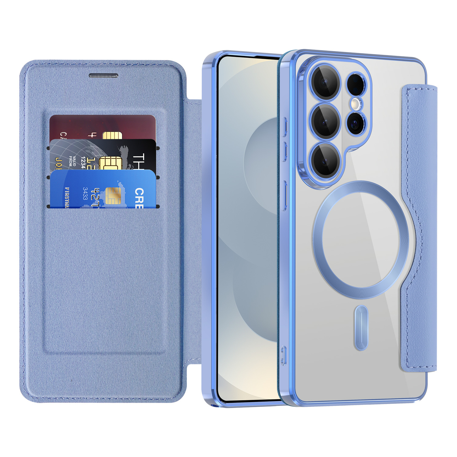 Compatible with Samsung S26 Ultra phone case A57 electroplated magnetic 36 flip leather case S25/24P shockproof protective case