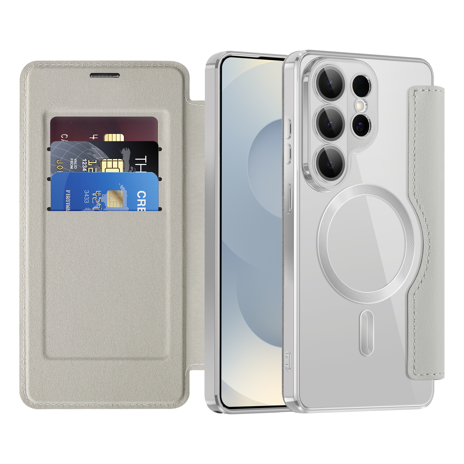 Compatible with Samsung S26 Ultra phone case A57 electroplated magnetic 36 flip leather case S25/24P shockproof protective case