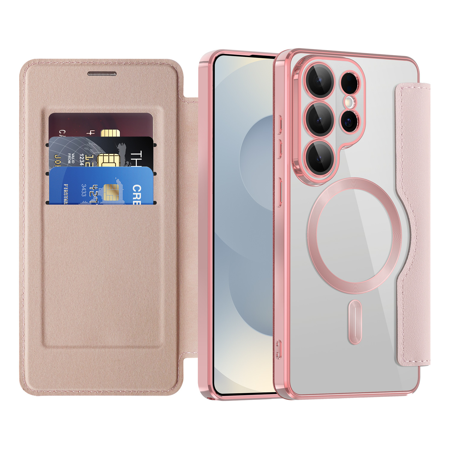 Compatible with Samsung S26 Ultra phone case A57 electroplated magnetic 36 flip leather case S25/24P shockproof protective case
