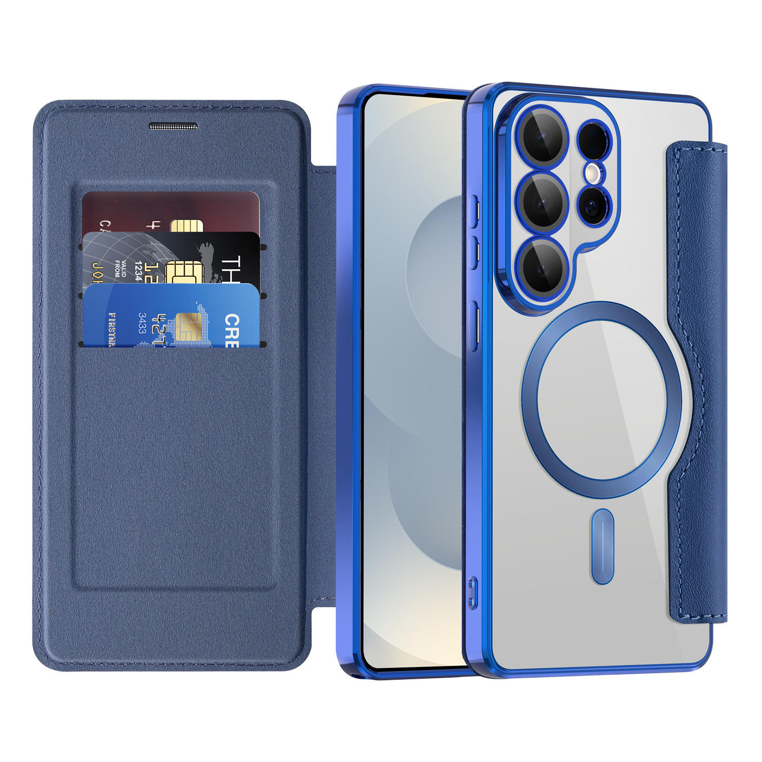 Compatible with Samsung S26 Ultra phone case A57 electroplated magnetic 36 flip leather case S25/24P shockproof protective case