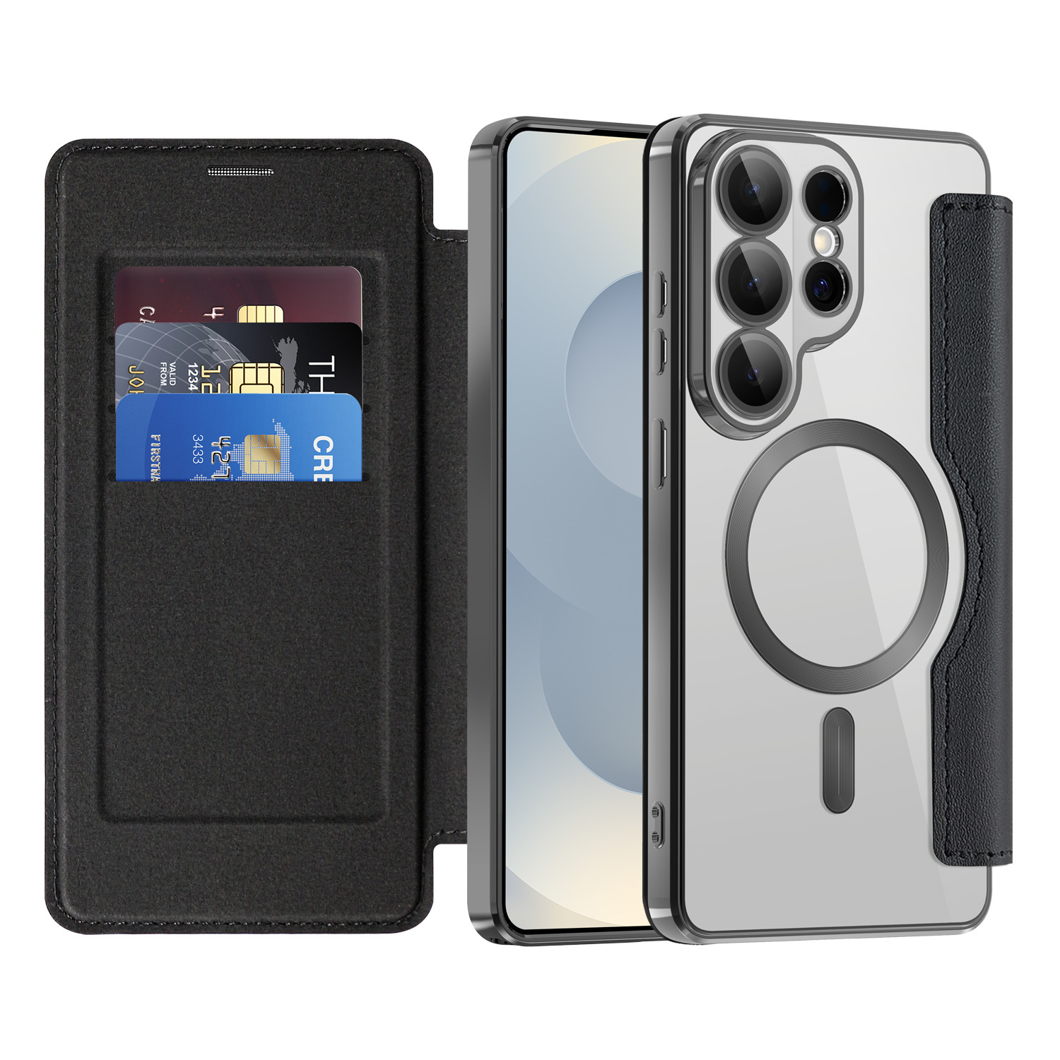 Compatible with Samsung S26 Ultra phone case A57 electroplated magnetic 36 flip leather case S25/24P shockproof protective case