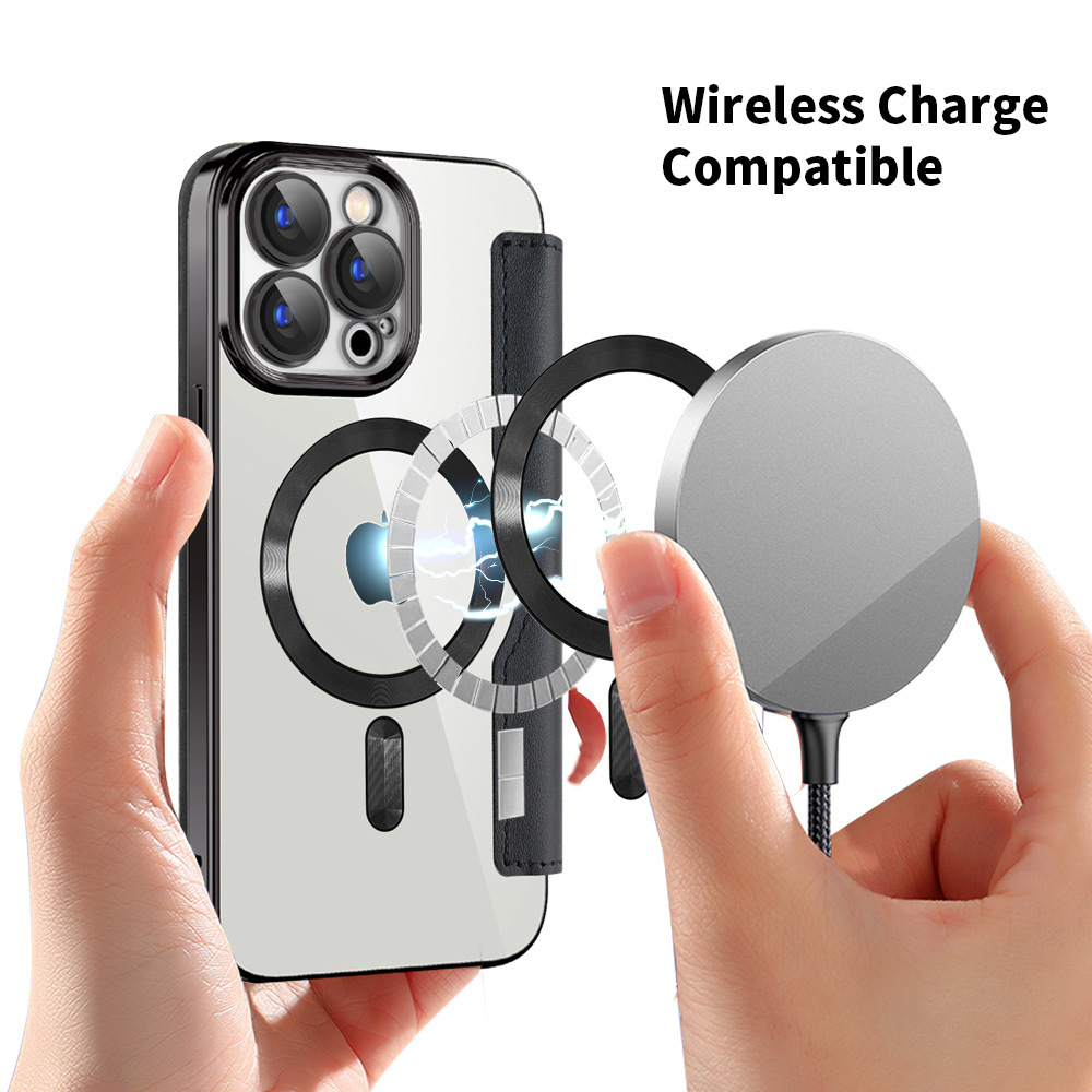 Compatible with Apple 17 Pro phone case 16/15 Pro Max, electroplated magnetic, 14/13, Amazon 12 flip leather case