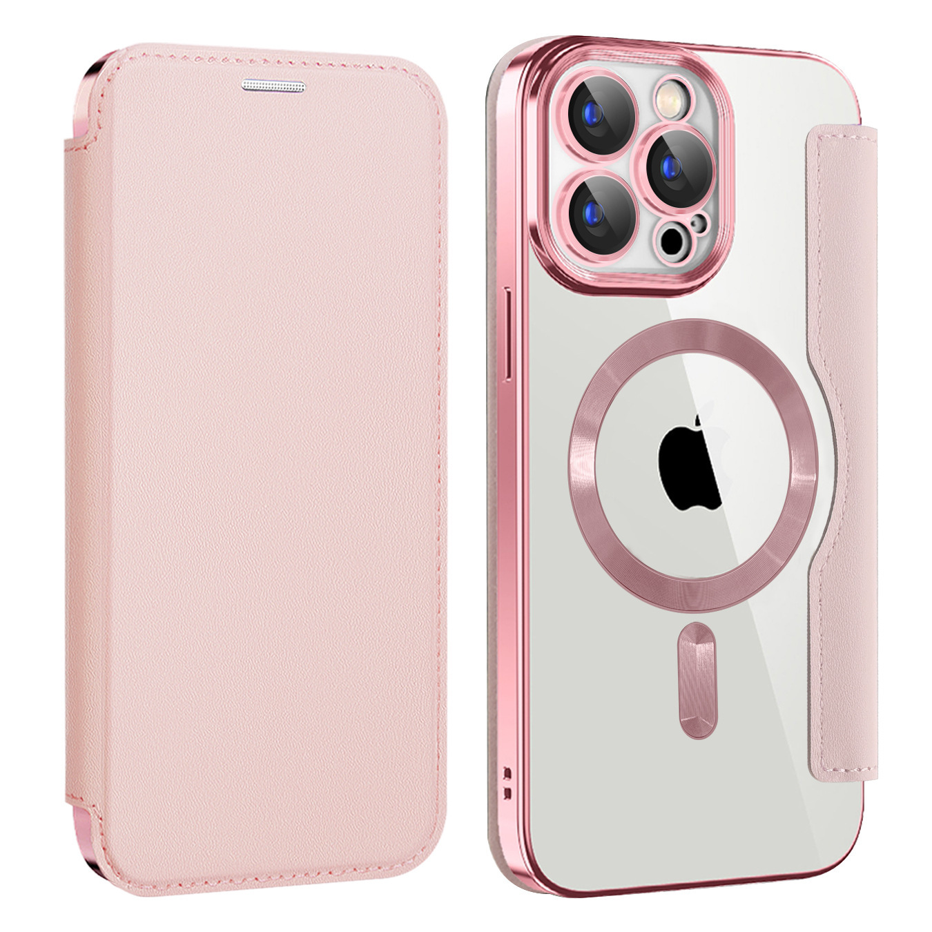 Compatible with Apple 17 Pro phone case 16/15 Pro Max, electroplated magnetic, 14/13, Amazon 12 flip leather case