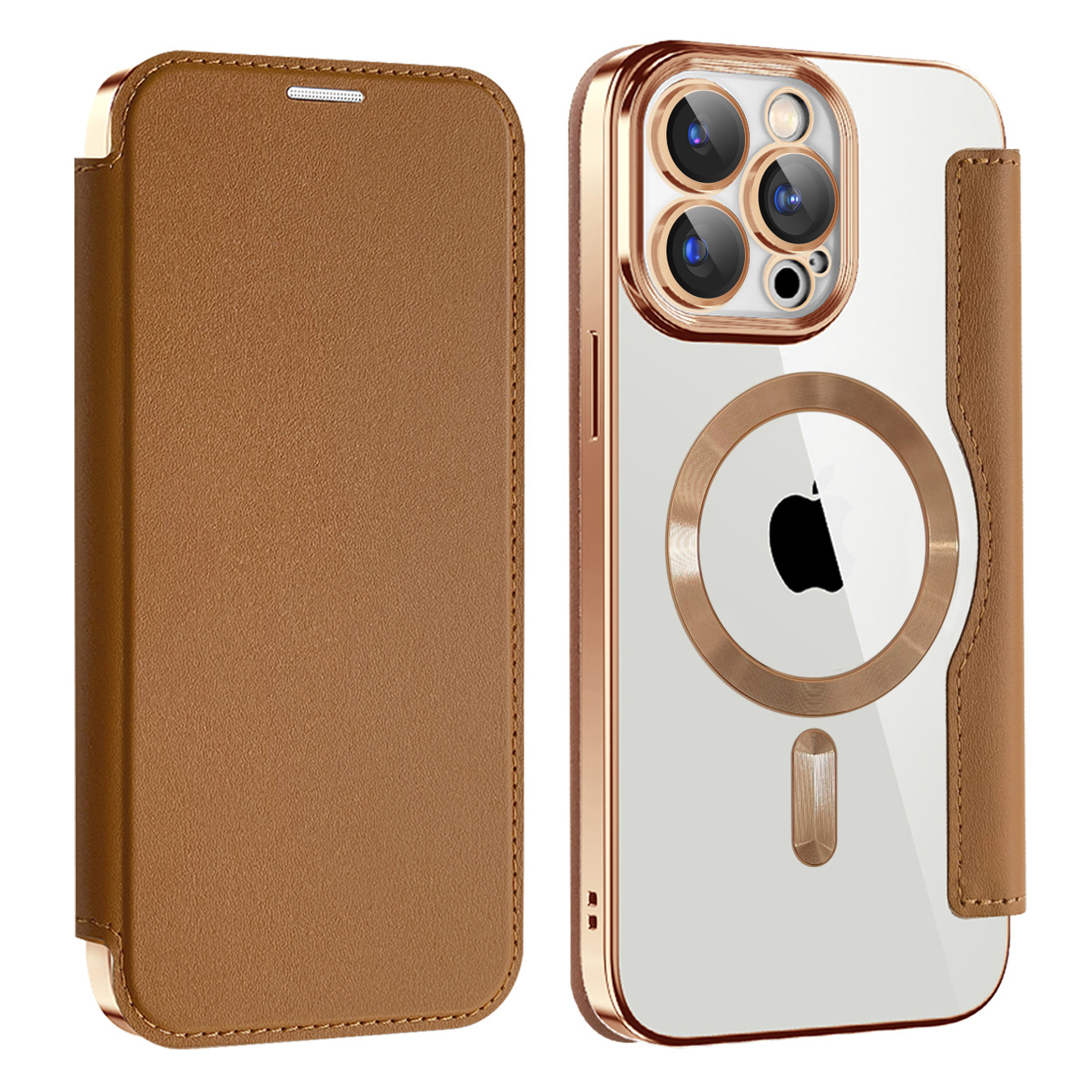 Compatible with Apple 17 Pro phone case 16/15 Pro Max, electroplated magnetic, 14/13, Amazon 12 flip leather case