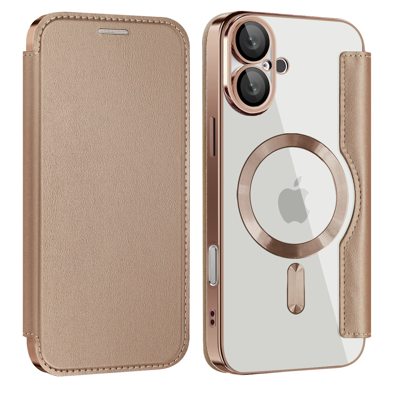 Compatible with Apple 17 Pro phone case 16/15 Pro Max, electroplated magnetic, 14/13, Amazon 12 flip leather case