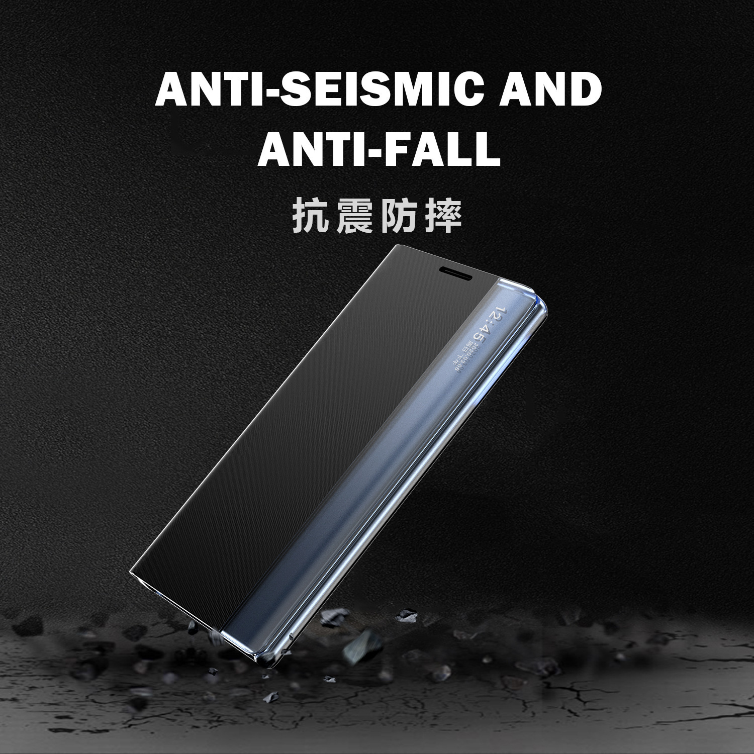 Compatible with Samsung S26 Ultra phone case, S25 Plus smart flip phone with window, S24/23U stand, shockproof leather case