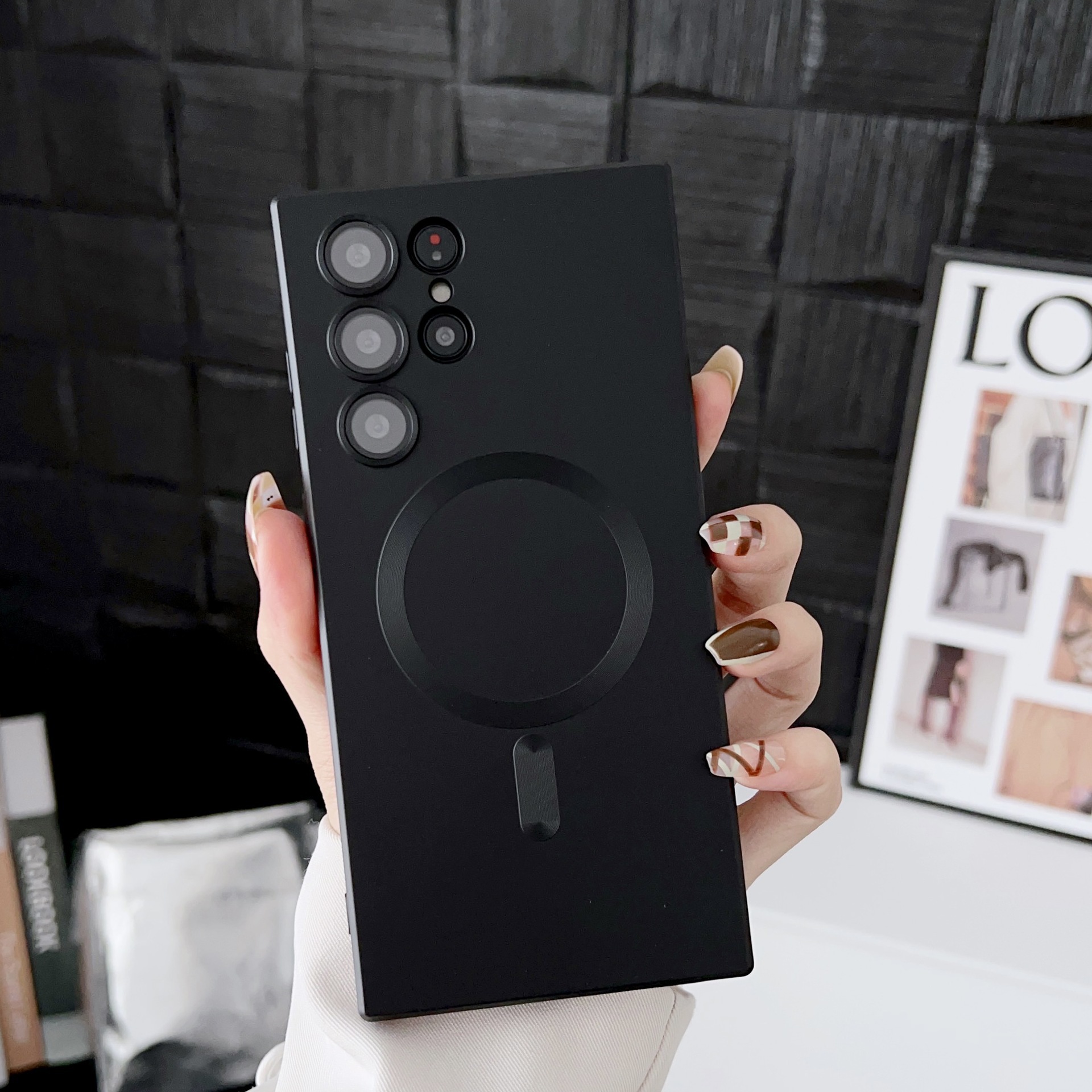 Compatible with Samsung Z Flip 7/6 phone case, 5/4/3 folding screen, magnetic ring, frosted TPU soft case, Amazon.