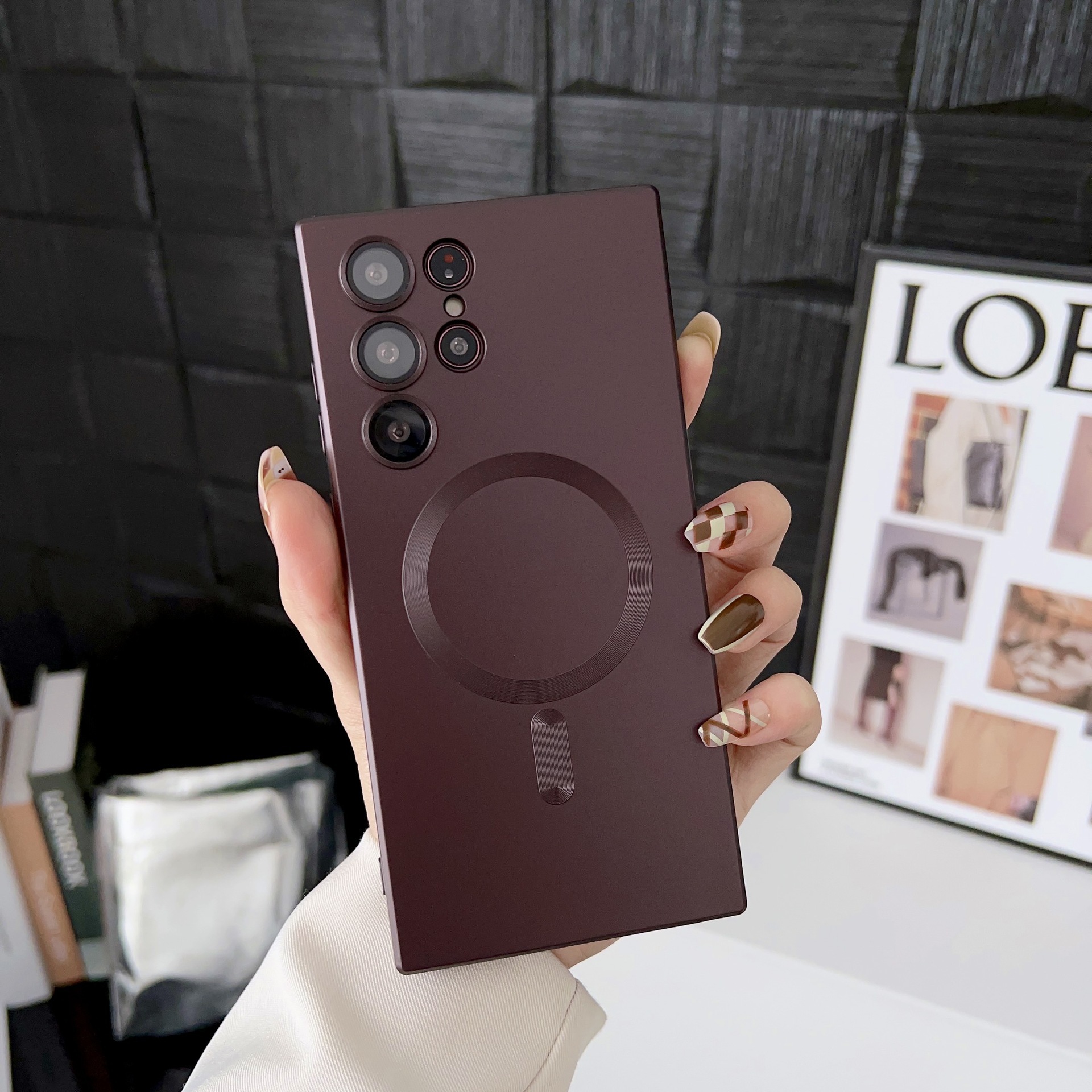 Compatible with Samsung Z Flip 7/6 phone case, 5/4/3 folding screen, magnetic ring, frosted TPU soft case, Amazon.
