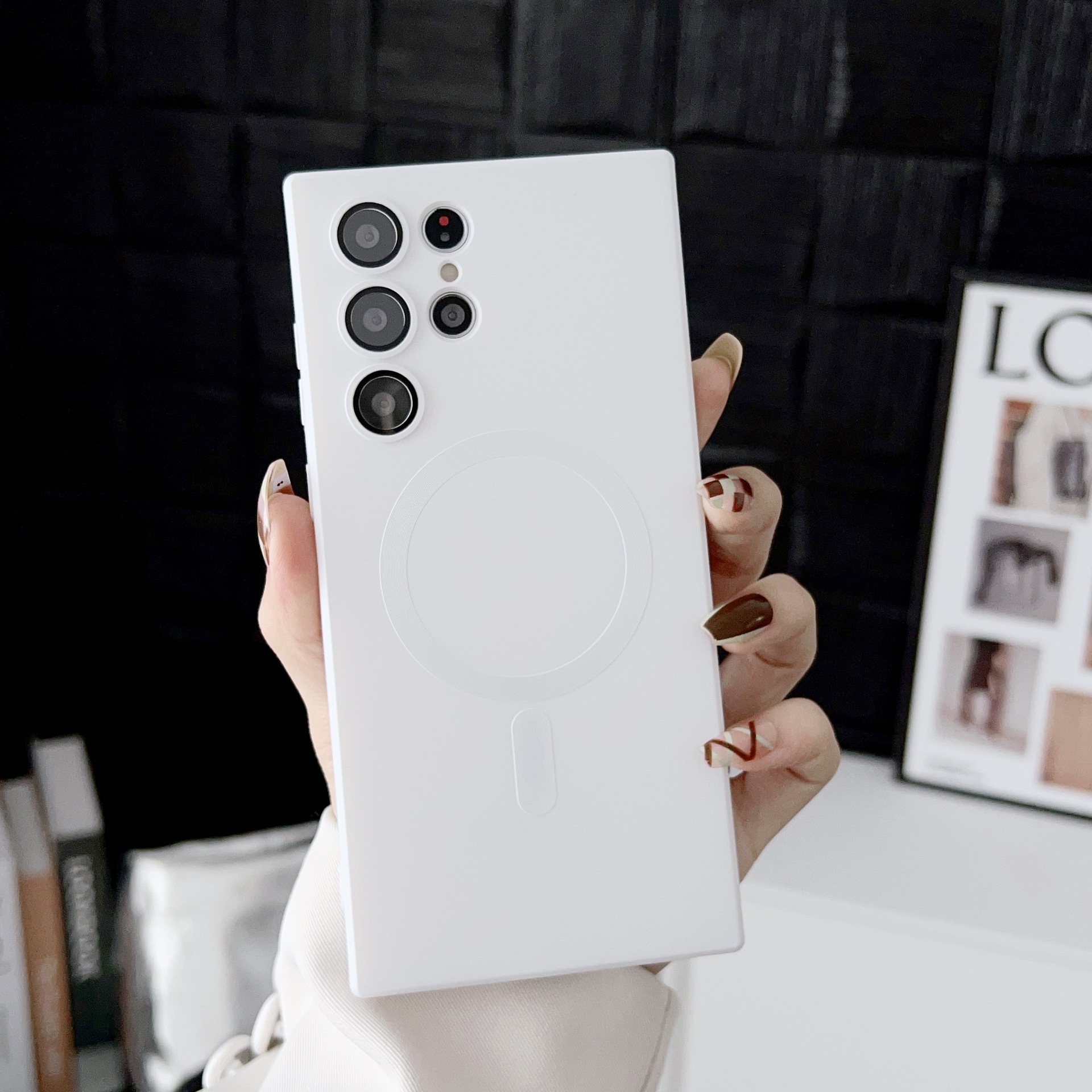 Compatible with Samsung Z Flip 7/6 phone case, 5/4/3 folding screen, magnetic ring, frosted TPU soft case, Amazon.