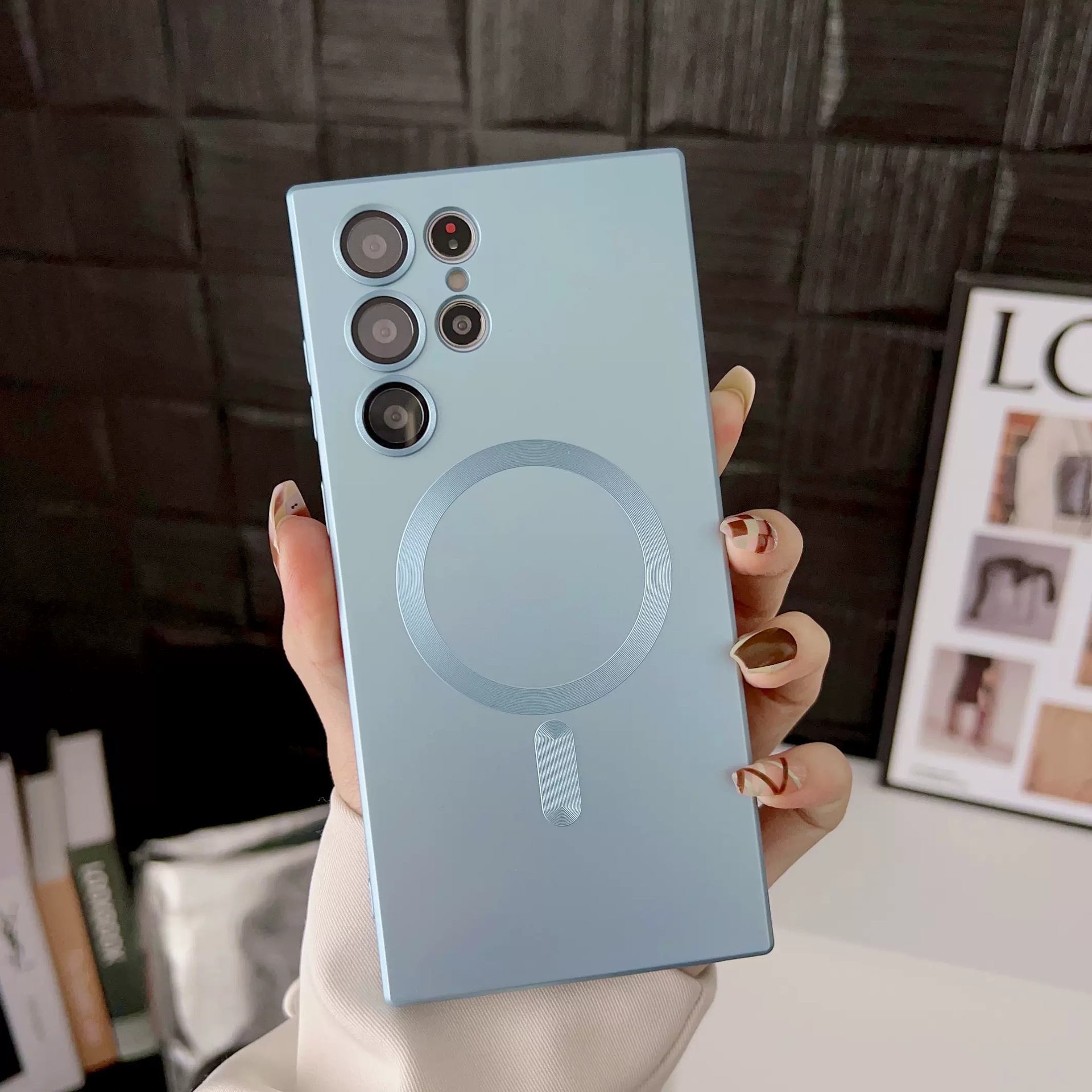 Compatible with Samsung Z Flip 7/6 phone case, 5/4/3 folding screen, magnetic ring, frosted TPU soft case, Amazon.