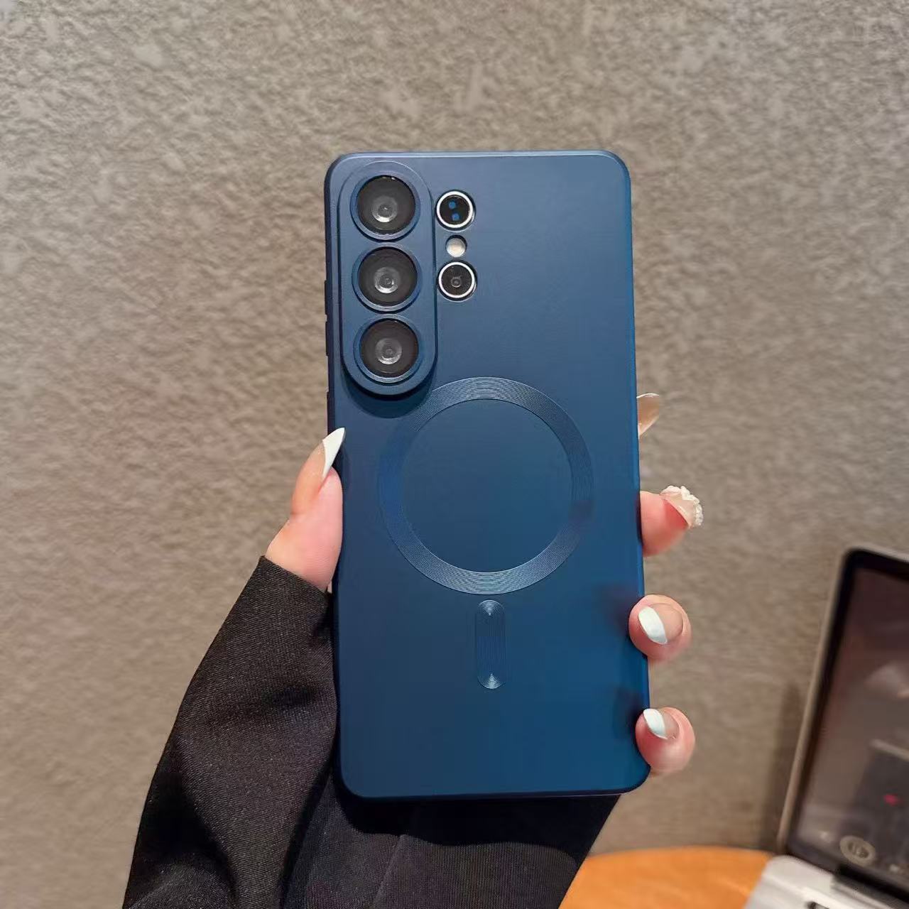 Compatible with Samsung S26/25 ULTRA phone case A57, wireless charging, magnetic closure, S24 Plus, dustproof mesh, A36 protective case
