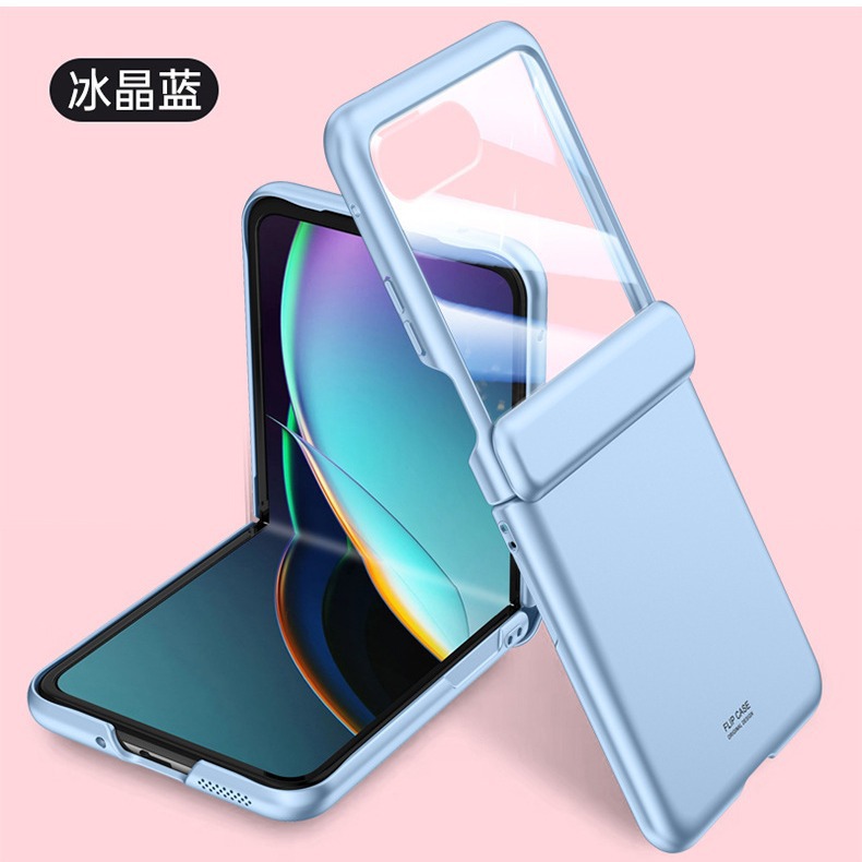 Compatible with MOTO RAZR40 Ultra phone case, electroplated solid color, spring hinge, full-coverage shockproof protective case.