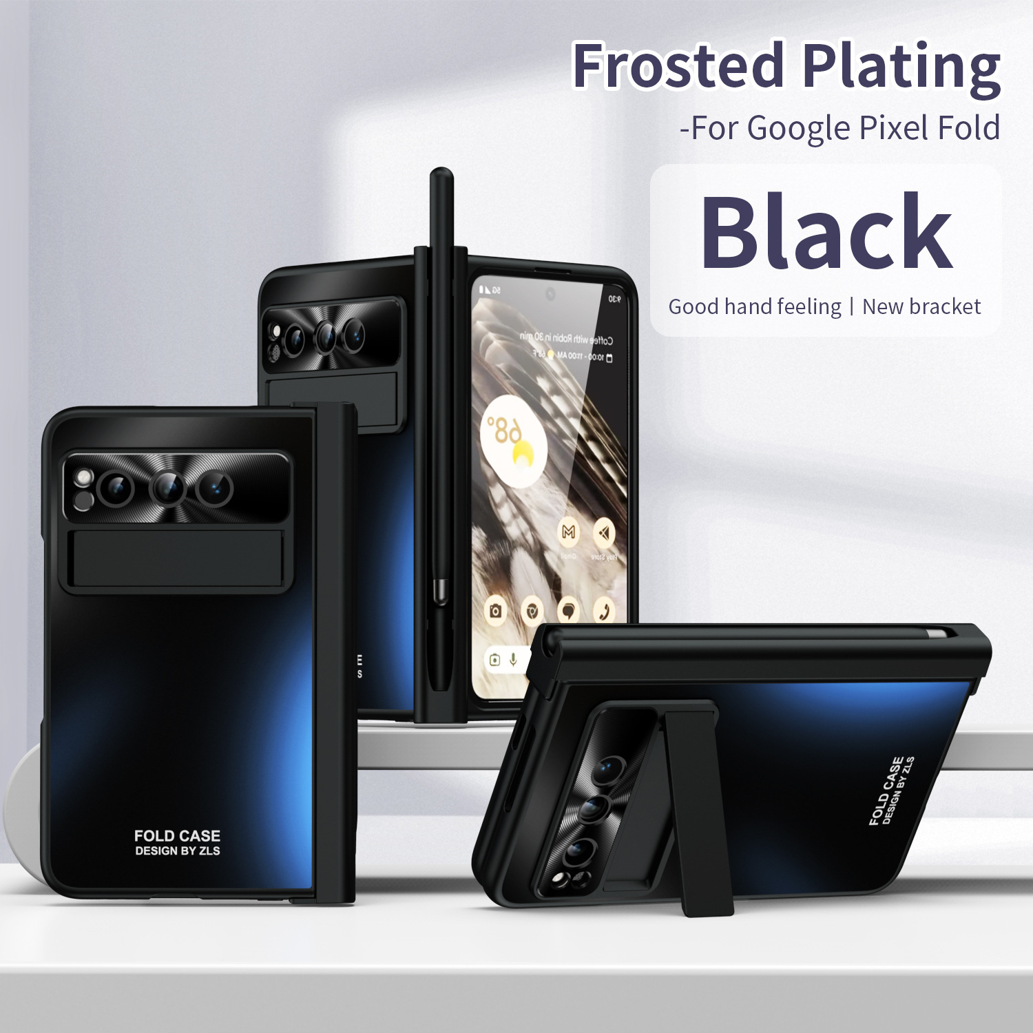 Compatible with Google Pixel Fold2 phone case, hinge, pen slot, pen case, screen protector, full coverage, drop protection, foldable screen