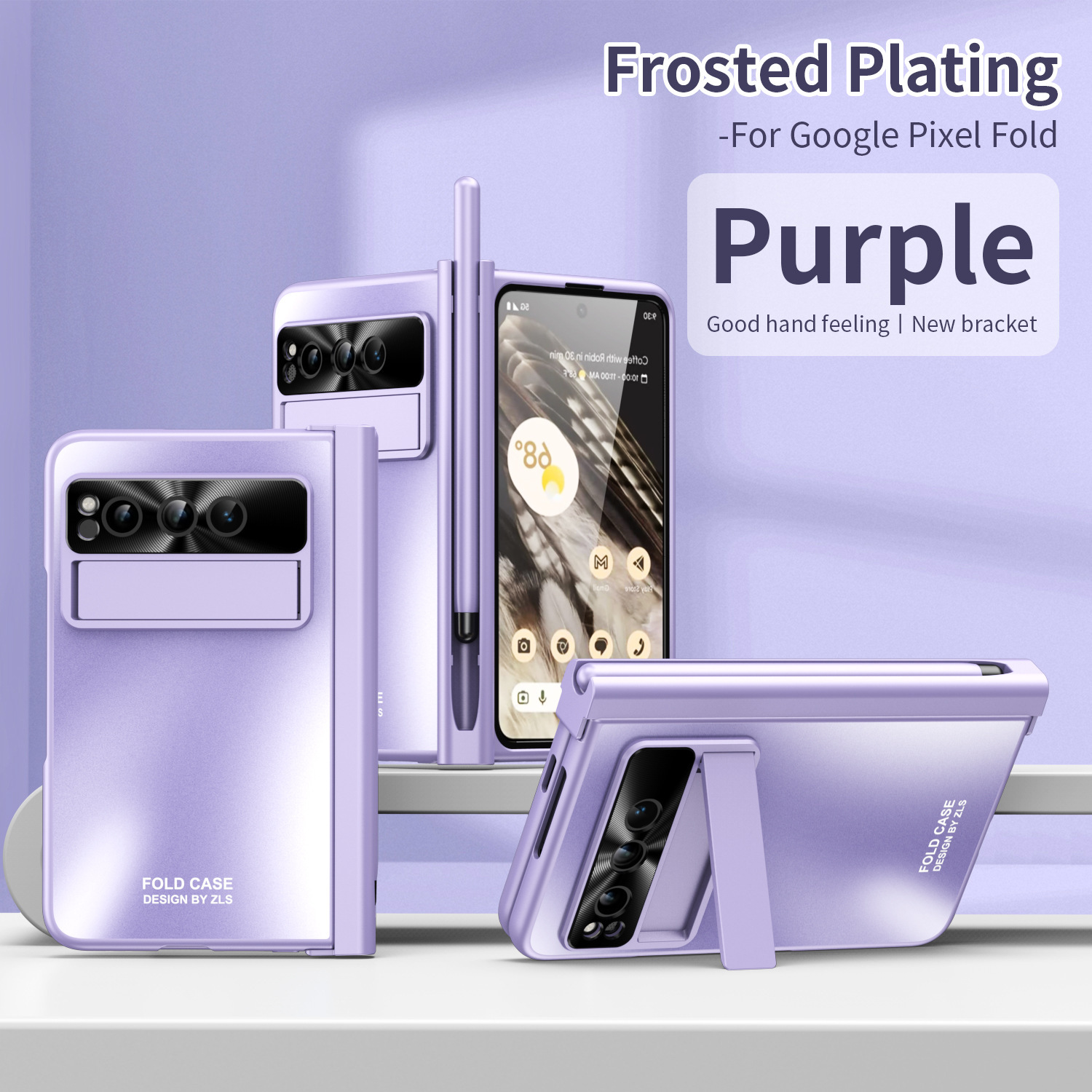 Compatible with Google Pixel Fold2 phone case, hinge, pen slot, pen case, screen protector, full coverage, drop protection, foldable screen