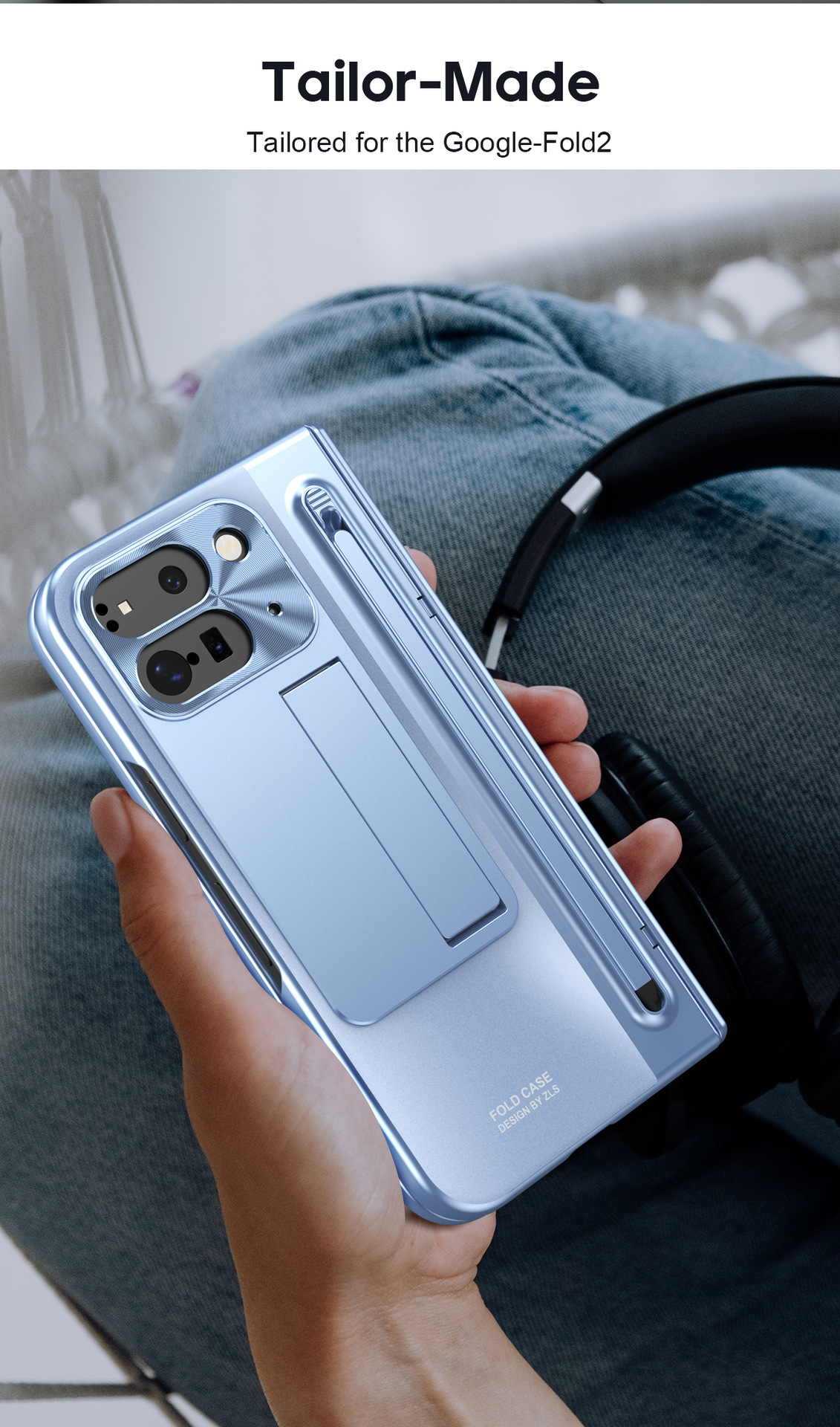 Compatible with Google Pixel 11 Fold phone case 10/9proF with pen, spring hinge, full-coverage protective case.