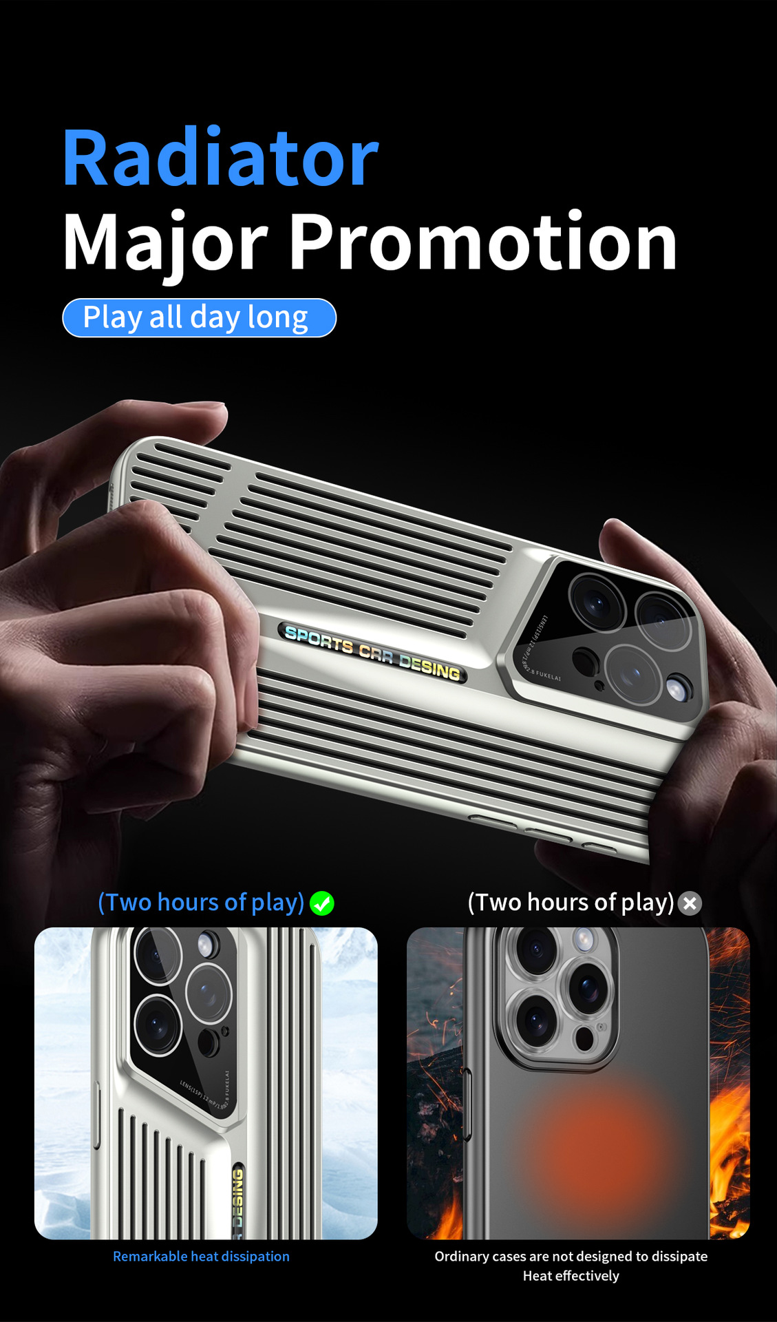 Compatible with Apple 17/16 Pro Max phone cases, 15-inch hollow heat dissipation case, 14-inch ultra-thin blade-like shockproof protective case.