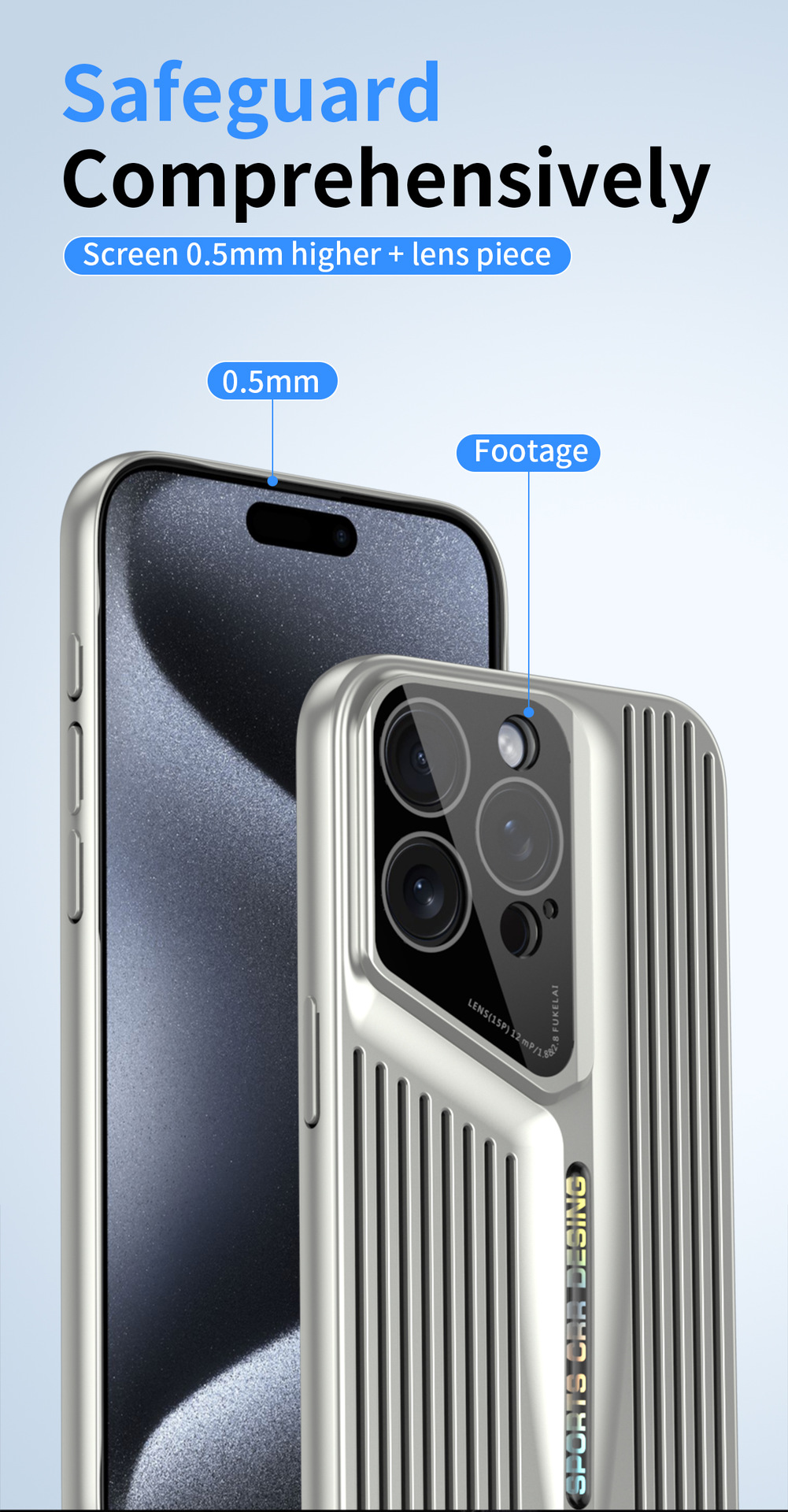 Compatible with Apple 17/16 Pro Max phone cases, 15-inch hollow heat dissipation case, 14-inch ultra-thin blade-like shockproof protective case.