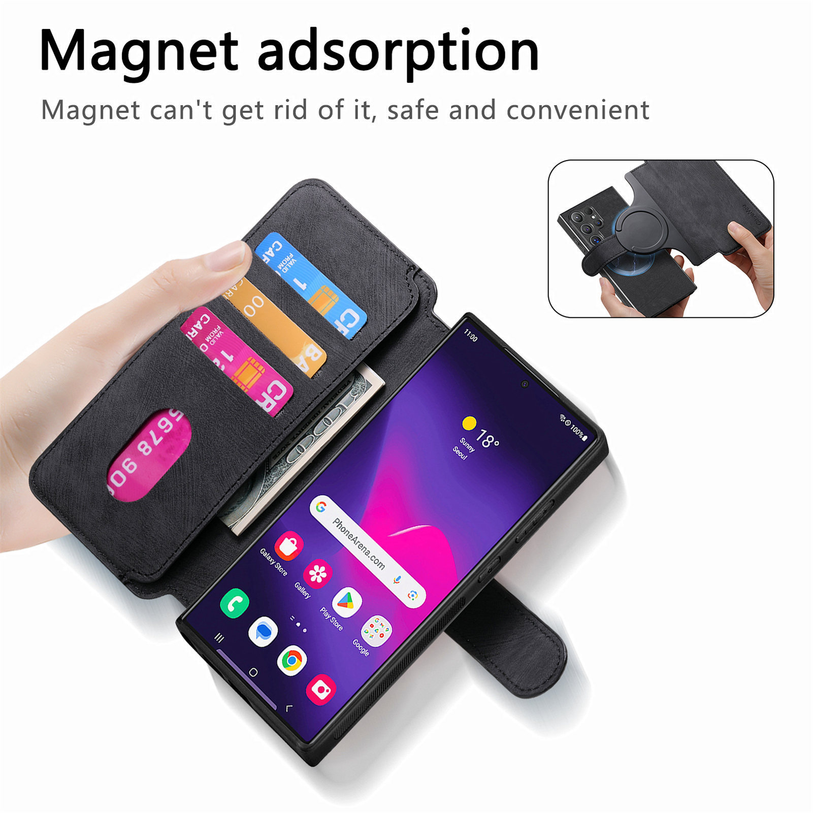 Compatible with Samsung S26U/25Ultra phone case A57 magnetic 2-in-1 S24P detachable cover A36 protective case